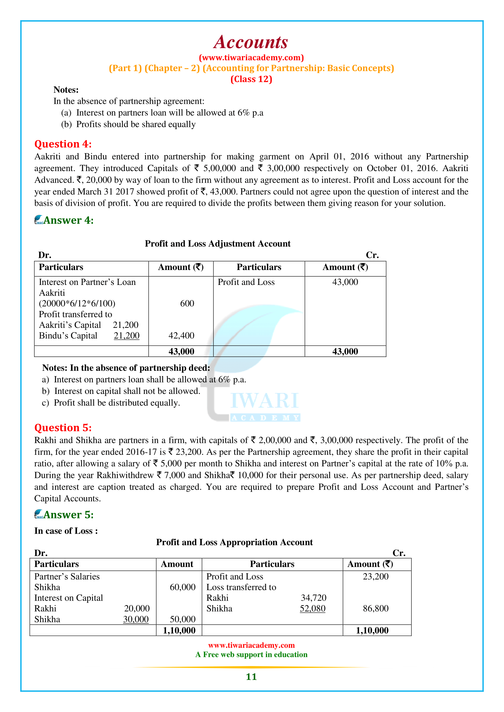 NCERT Solutions for Class 12 Accountancy Chapter 2 for mp board