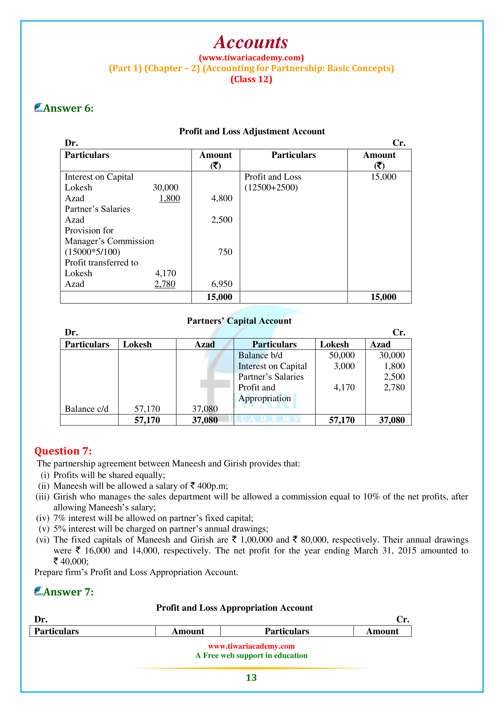 NCERT Solutions for Class 12 Accountancy Chapter 2 in English Medium