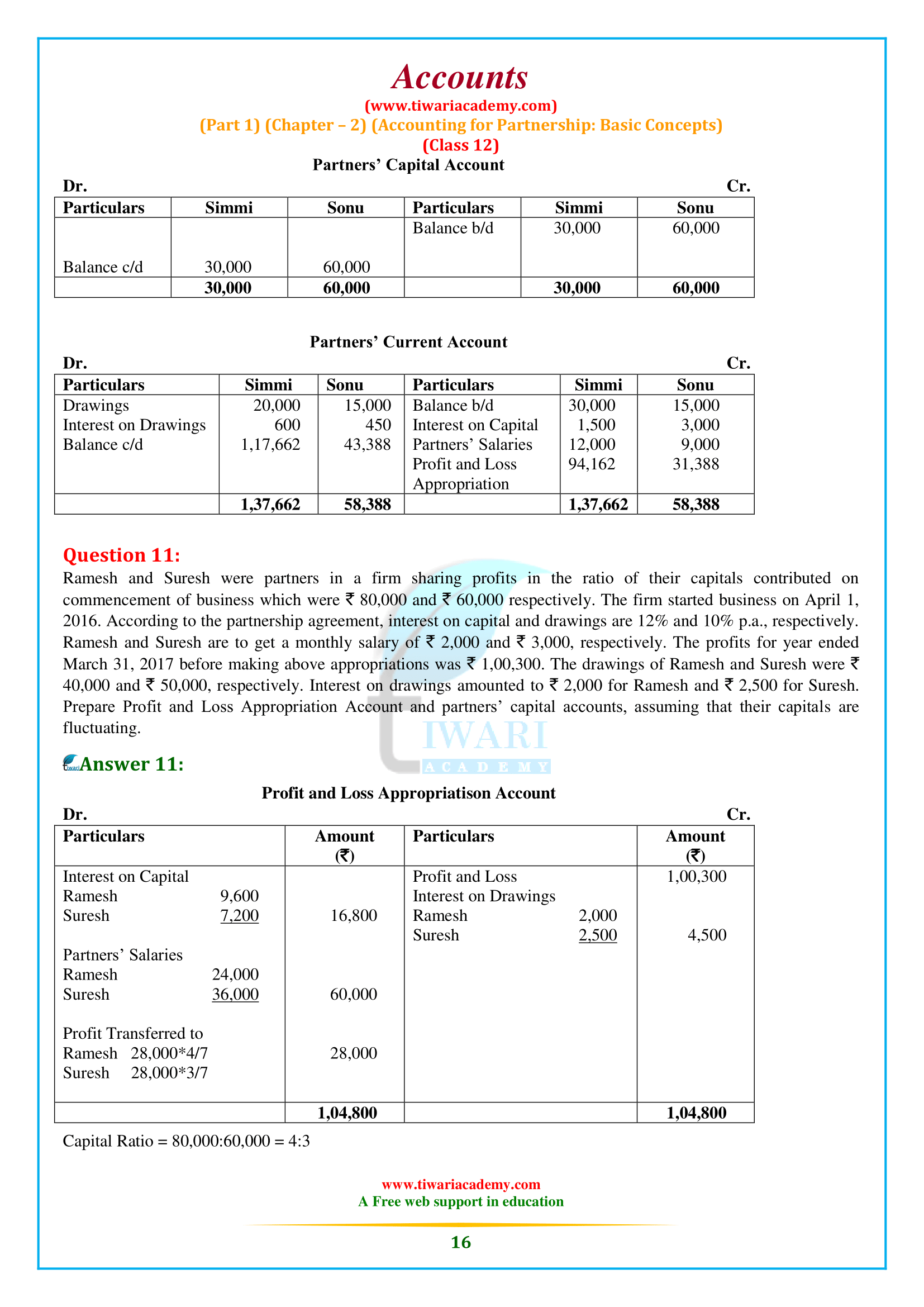 NCERT Solutions for Class 12 Accountancy Chapter 2 all question answers