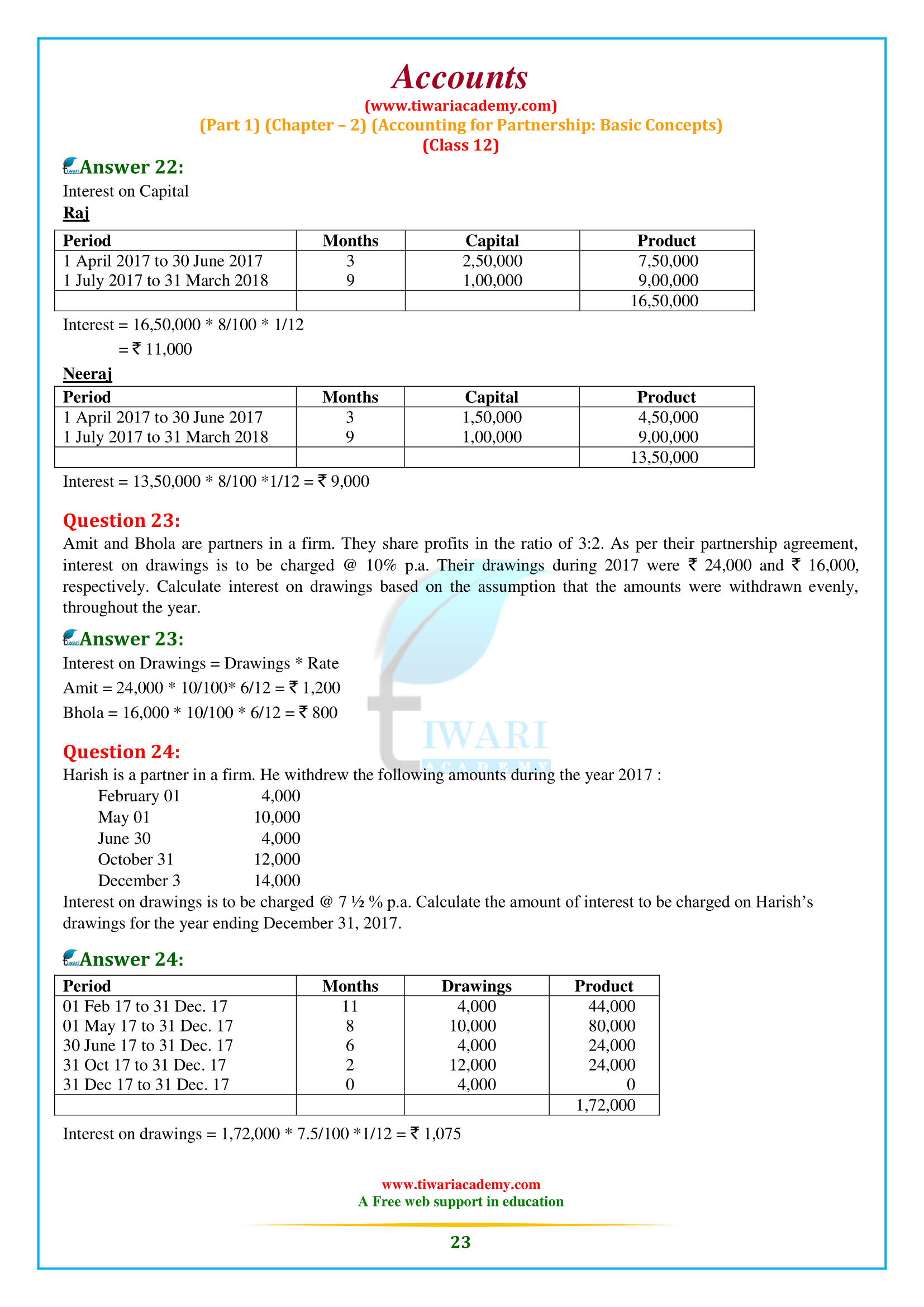 Class 12 Accountancy Chapter 2 for academic sesion 2024-25