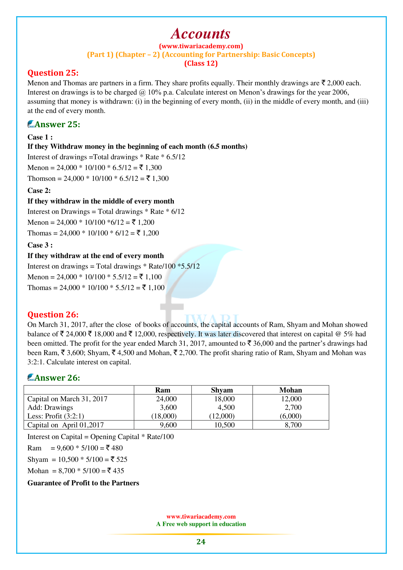 Accounts for Class 12 Chapter 2