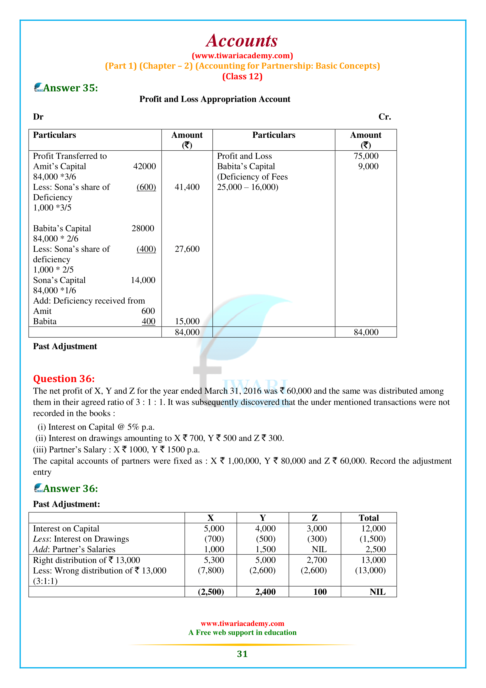 Accounts for Class 12 Chapter 2 in updated format