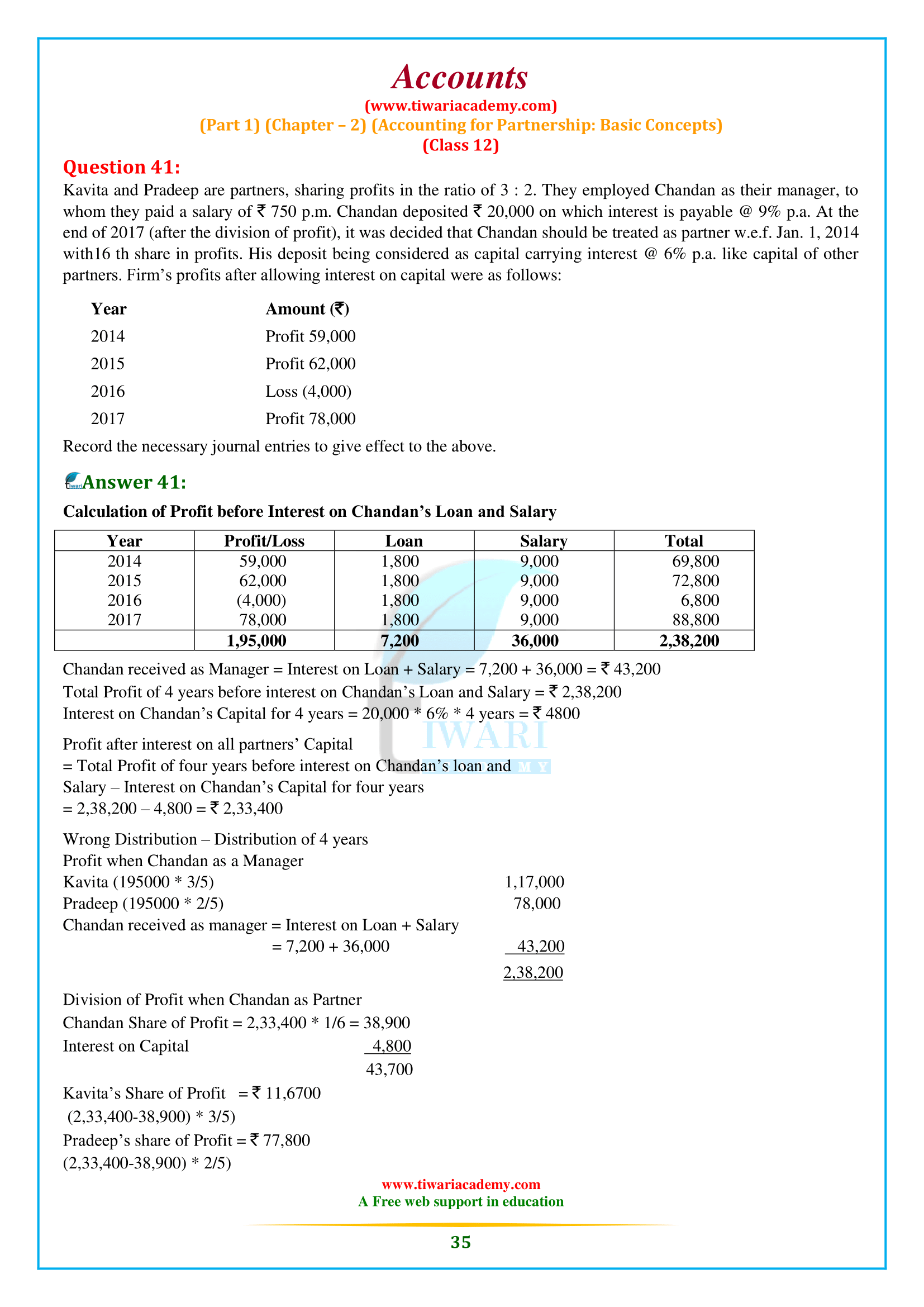 Accounts for Class 12 Chapter 2 free download