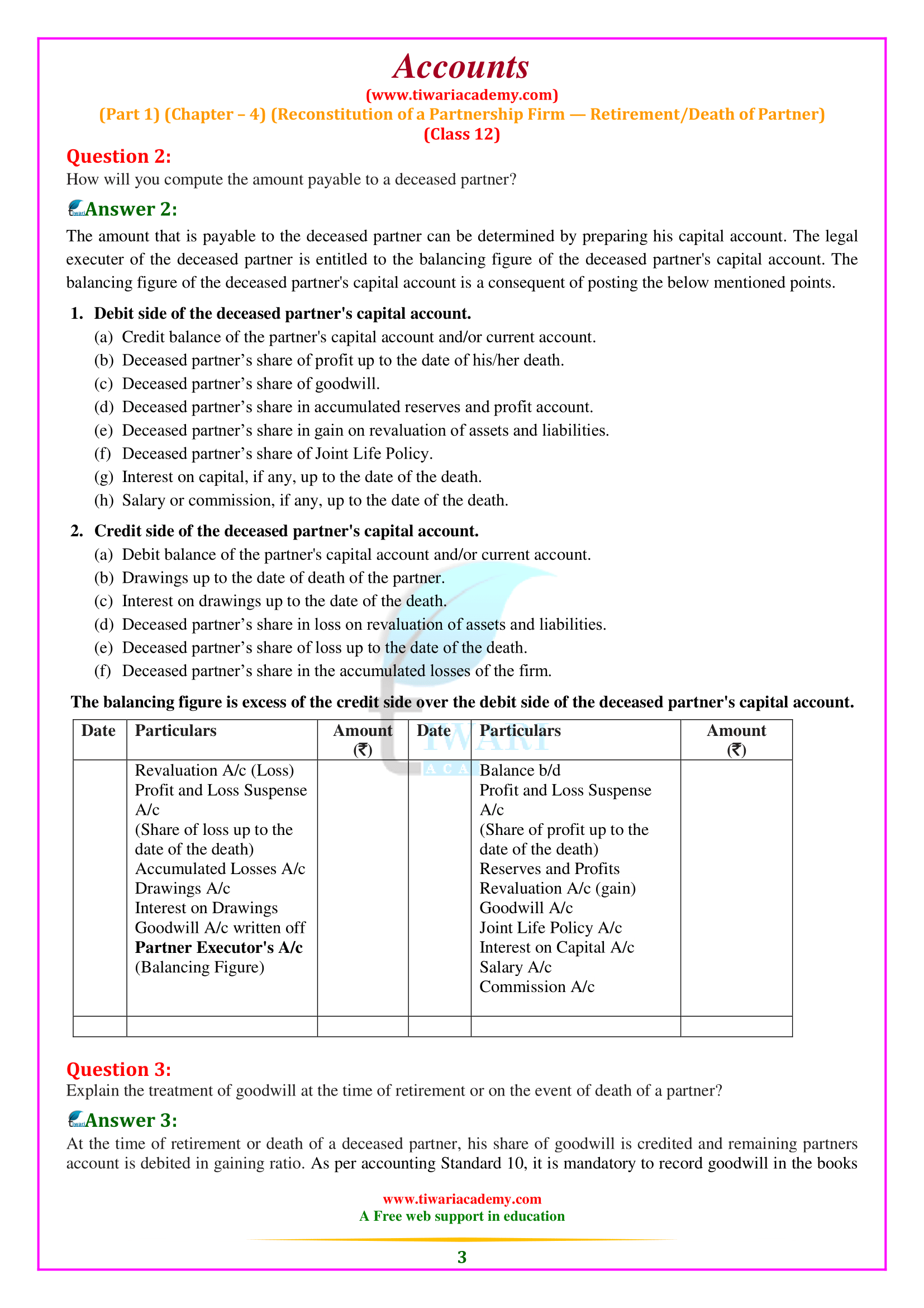 Class 12 Accountancy Chapter 4 (Part 1) Reconstitution of a Partnership Firm-Admission of a Partner