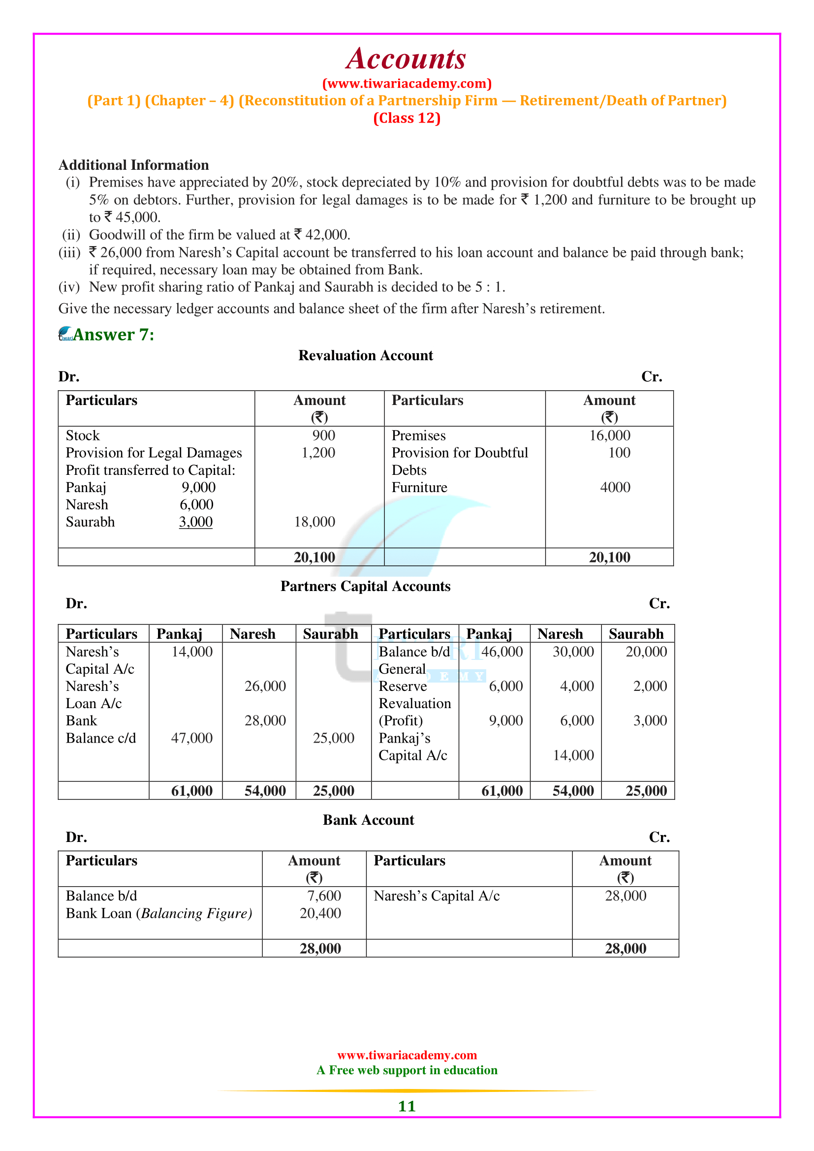 NCERT Solutions for Class 12 Accountancy Chapter 4 Admission of a Partner question answers