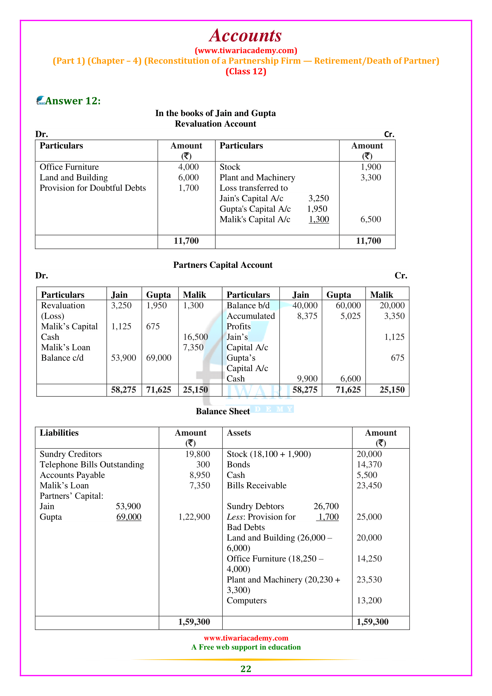 Class 12 Accounts Chapter 4 all answers free