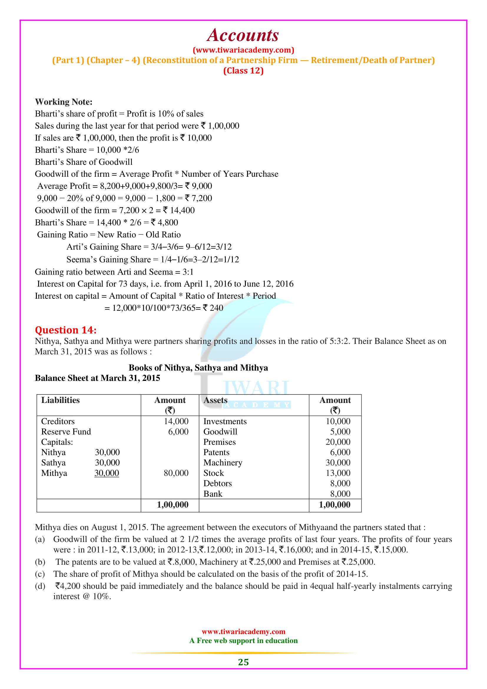 Class 12 Accounts Chapter 4 answers in english