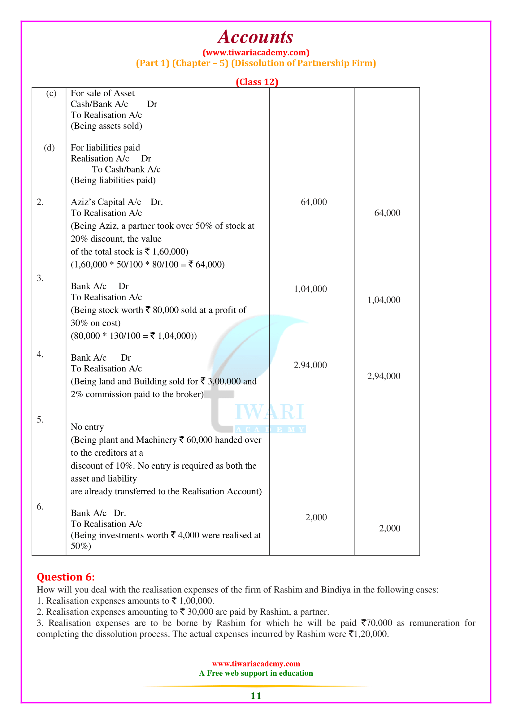 Class 12 Accountancy Chapter 5 Dissolution of Partnership Firm Answers in English