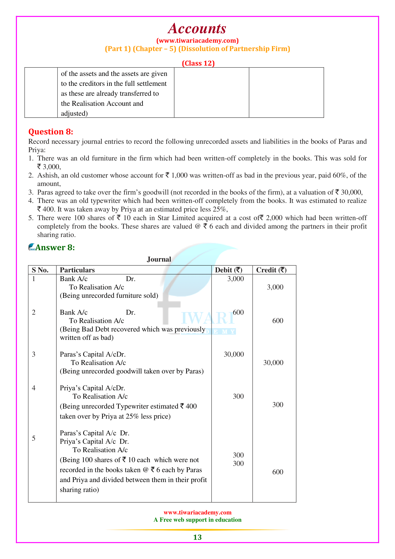 Class 12 Accountancy Chapter 5 Solutions CBSE 2024-25