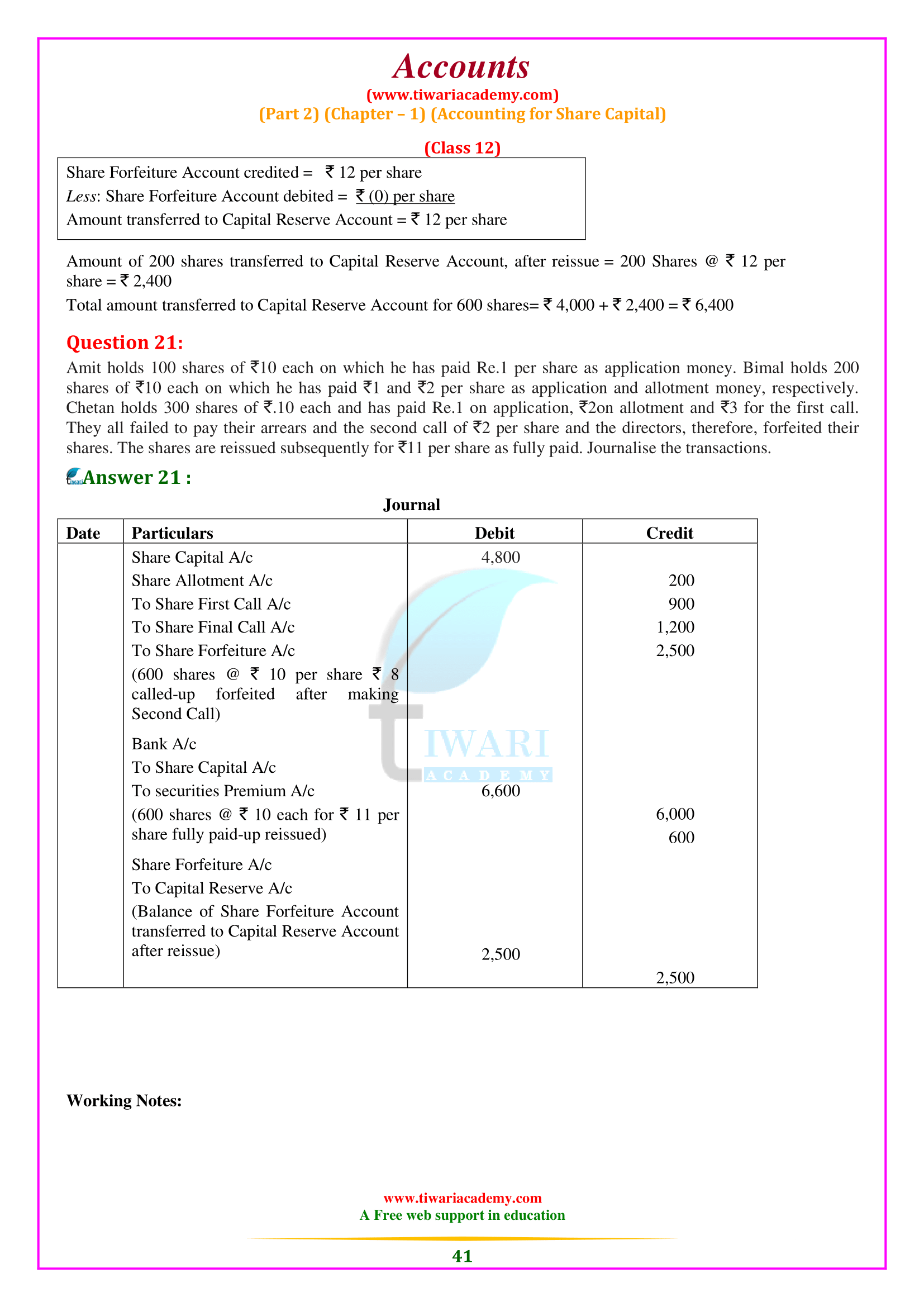 CBSE 12 Accounts Solutions Part 2 Chapter 1 for mp board