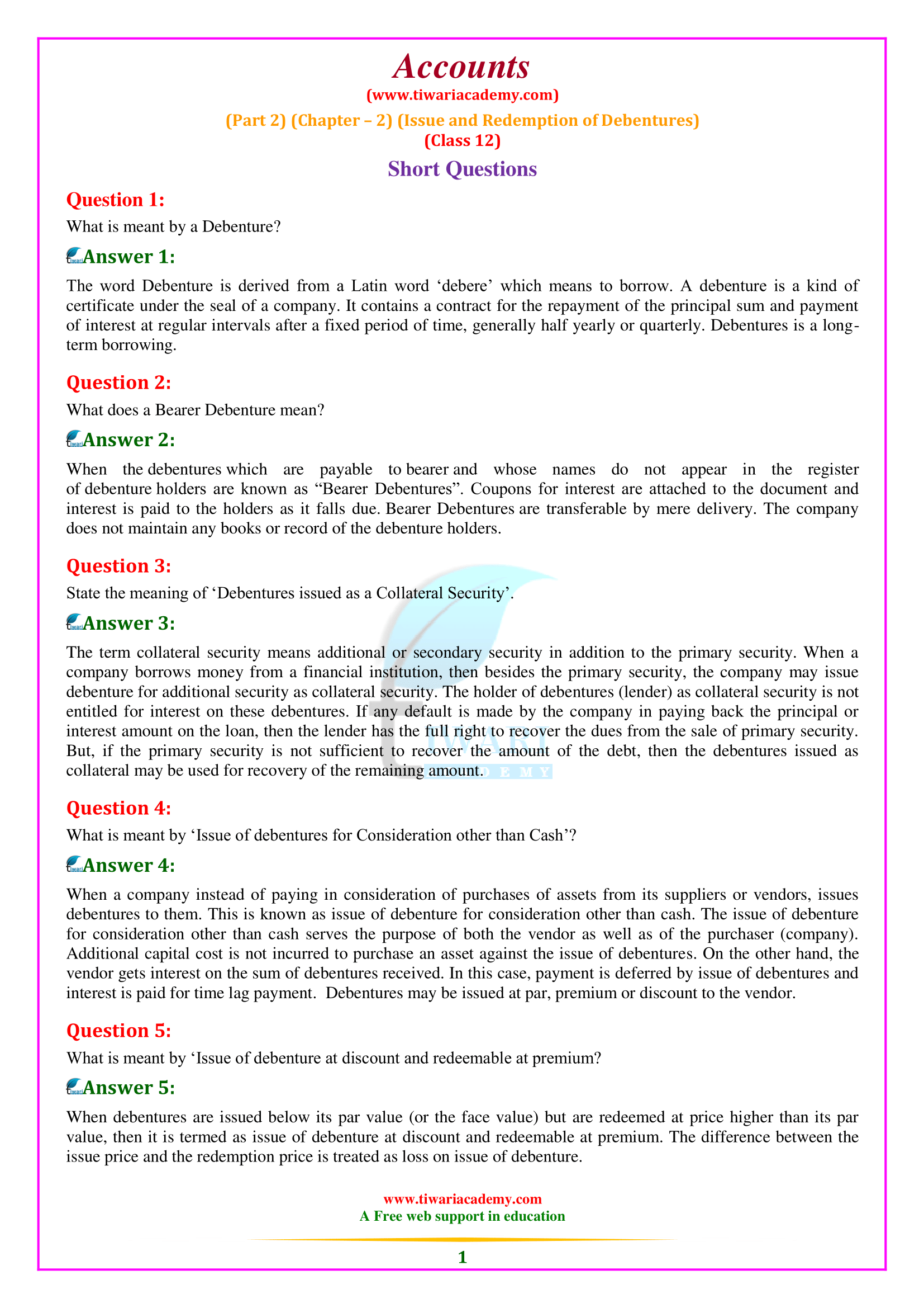 NCERT Solutions for Class 12 Accountancy Part 2 Chapter 2