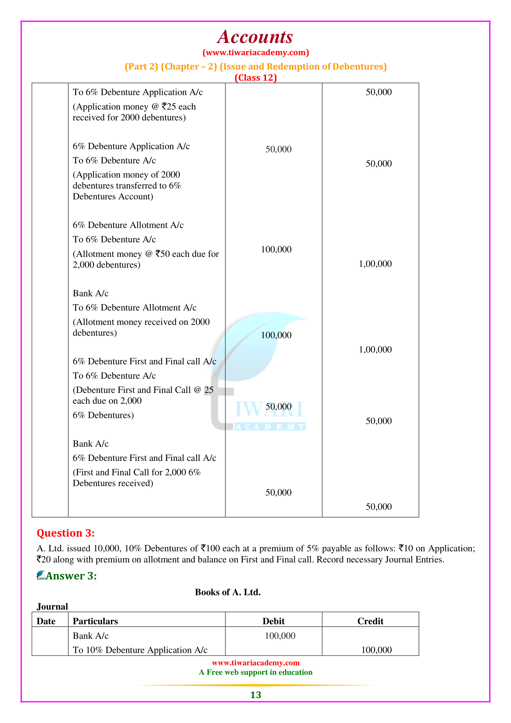 Class 12 Accounts Part 2 Chapter 2 Exercises question answers