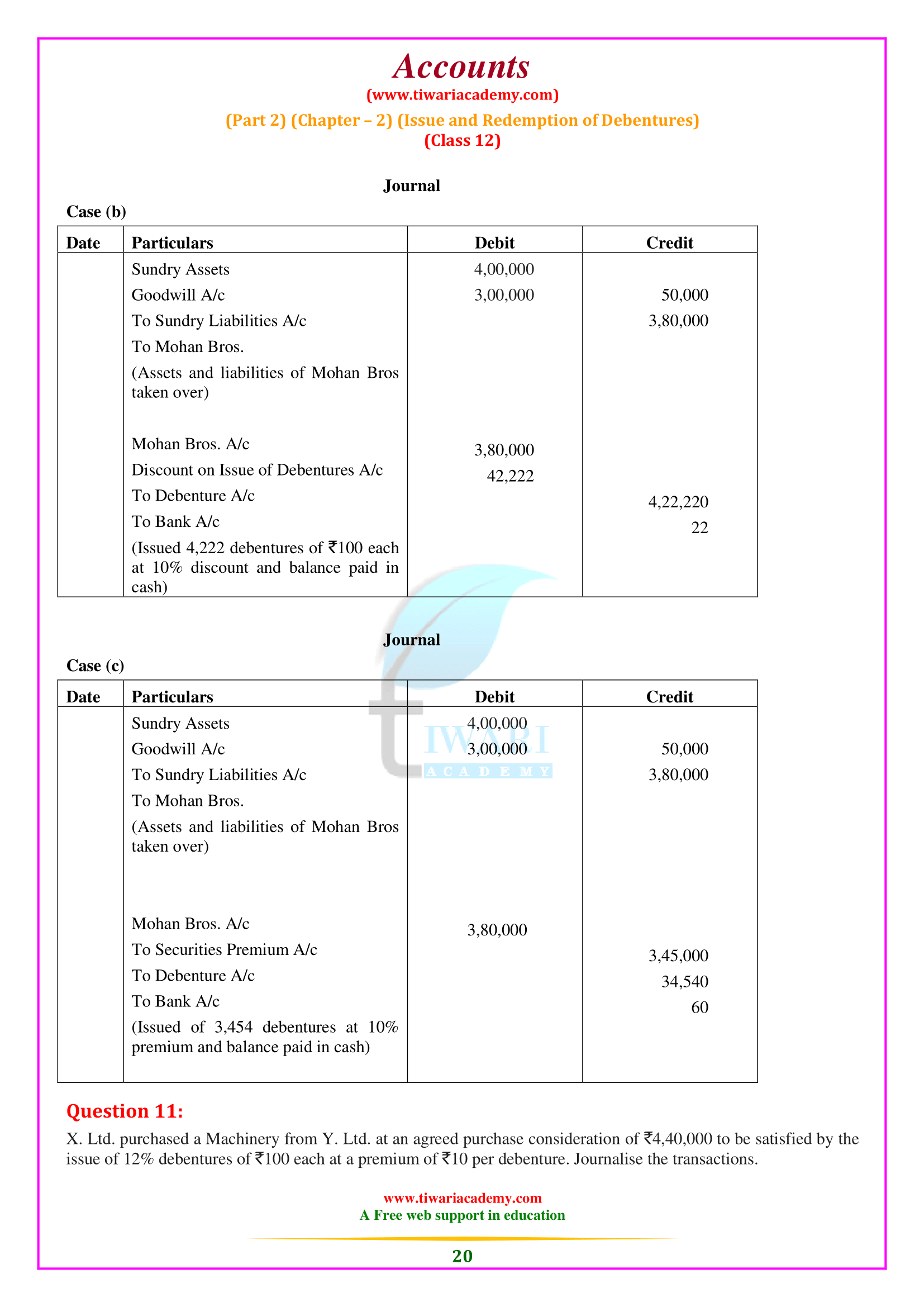 Class 12 Accounts Part 2 Chapter 2 for mp board