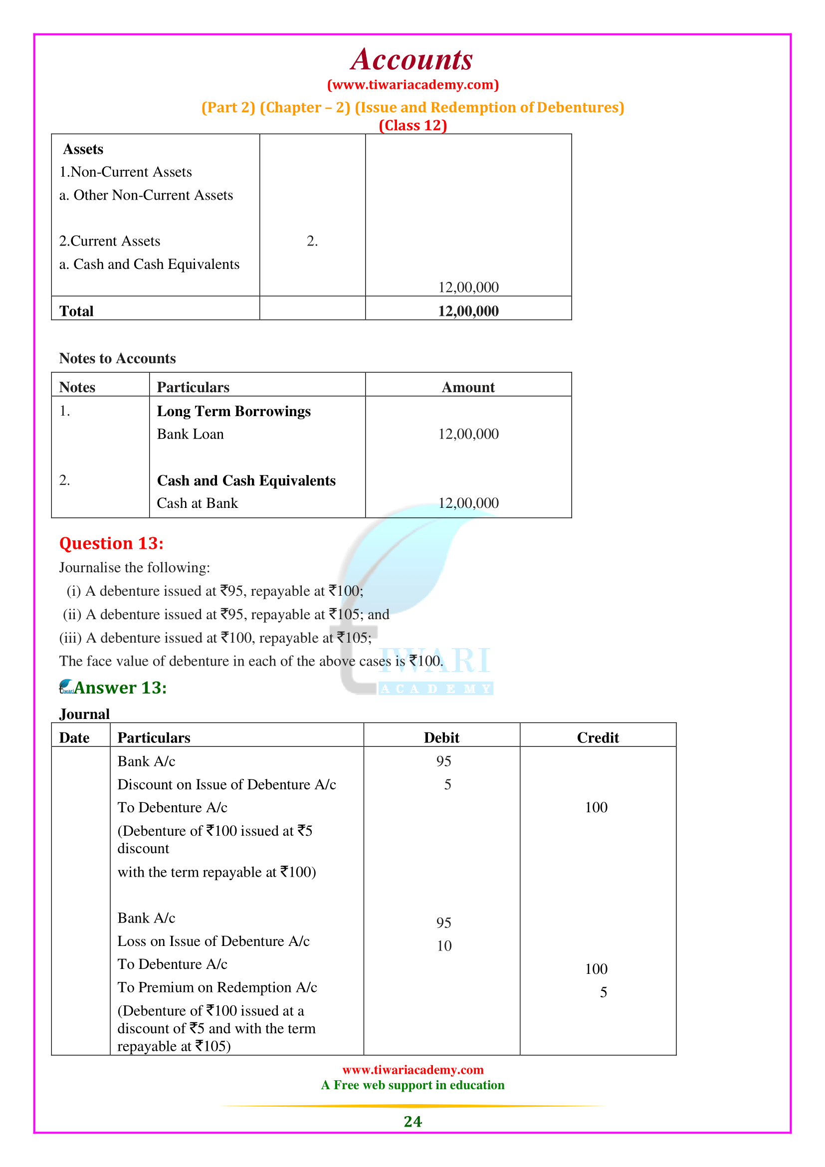 Class 12 Accounts Chapter 2 solutions of part 2 books