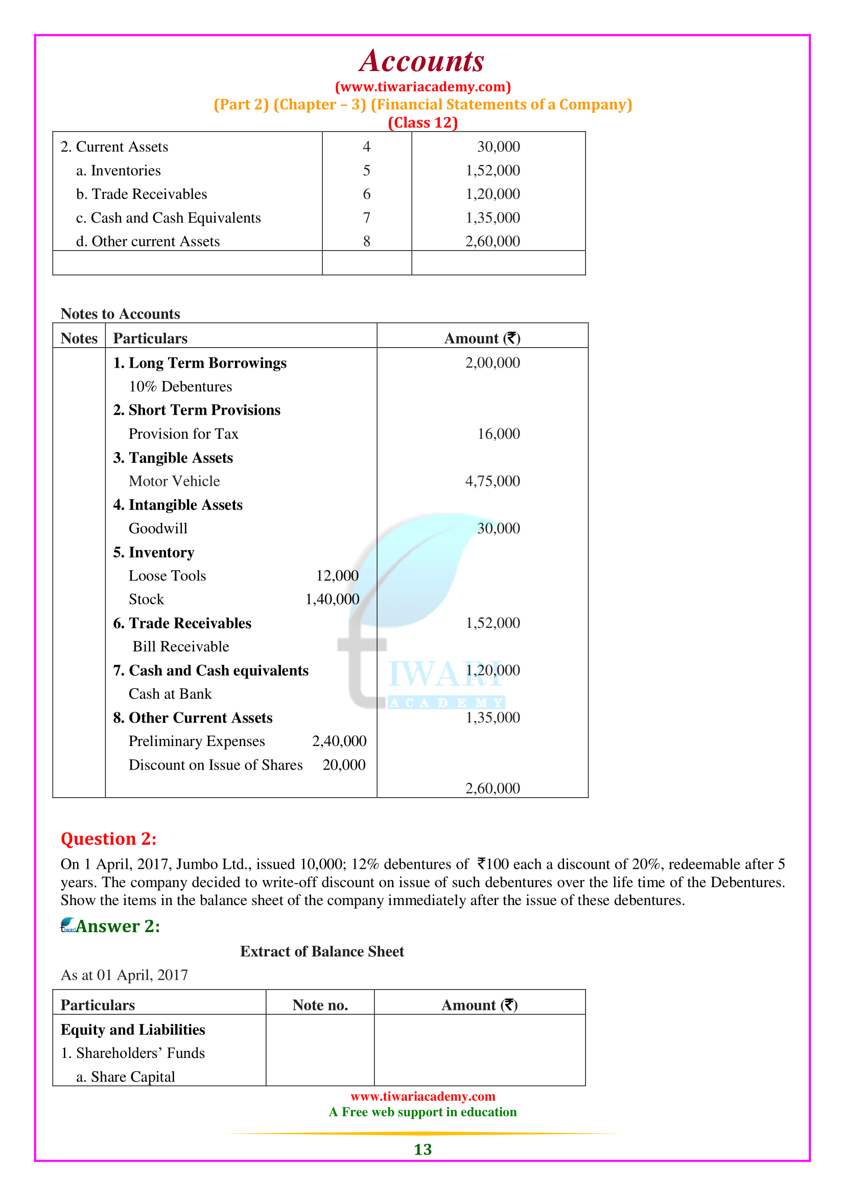 Class 12 Accounts Part 2 Chapter 3 all answers