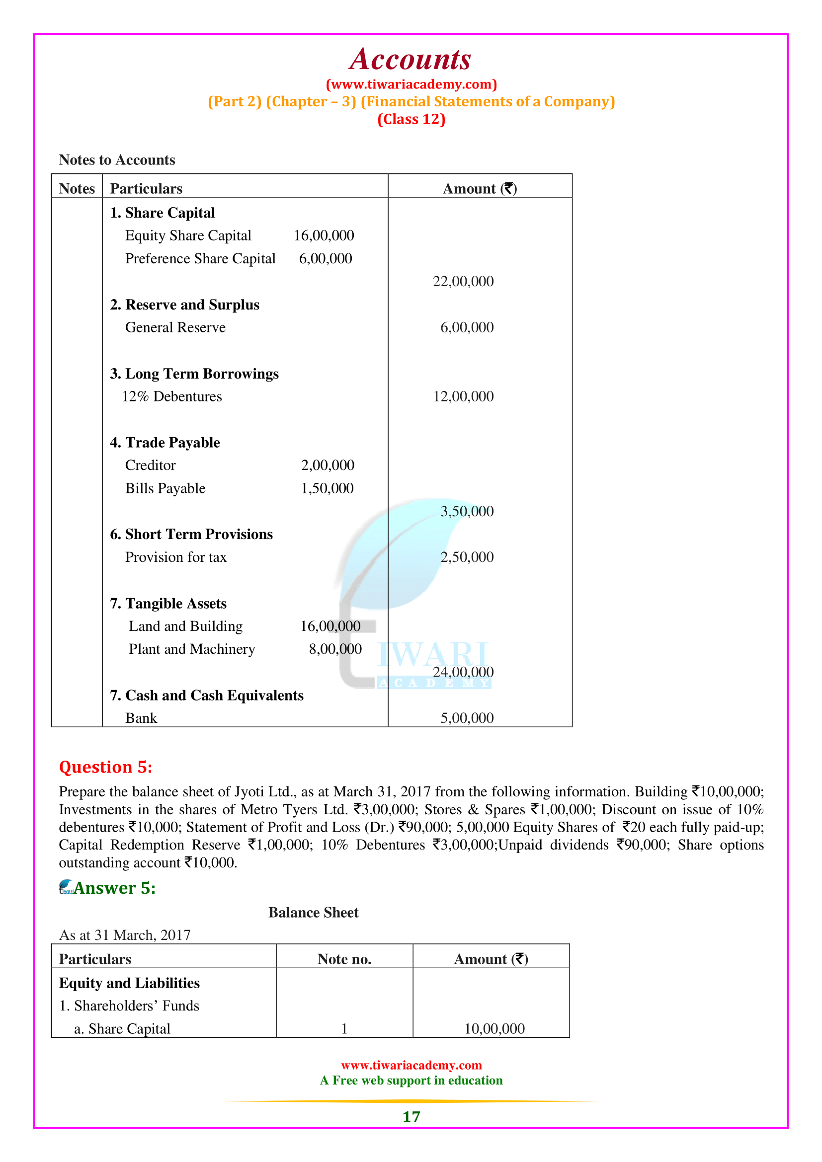 12th Accounts Chapter 3 second book solutions