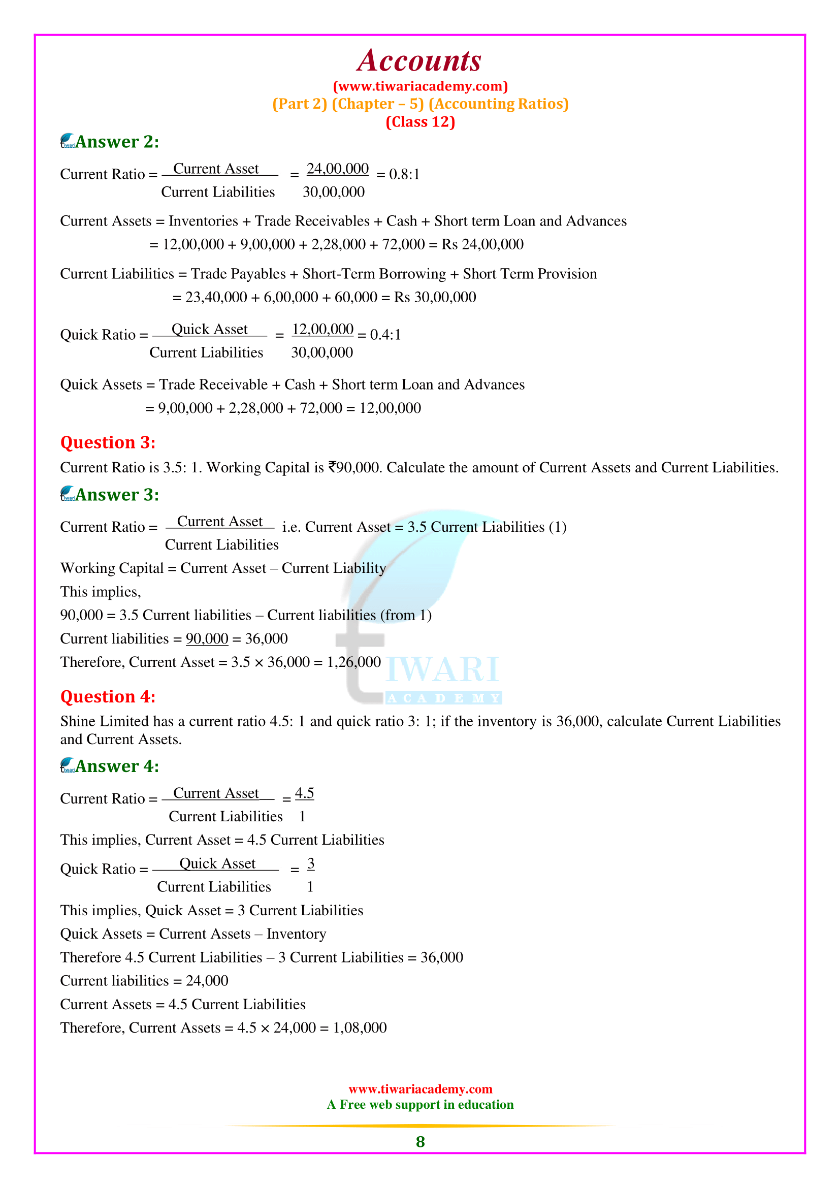 Class 12 Accounts Chapter 5 Answers