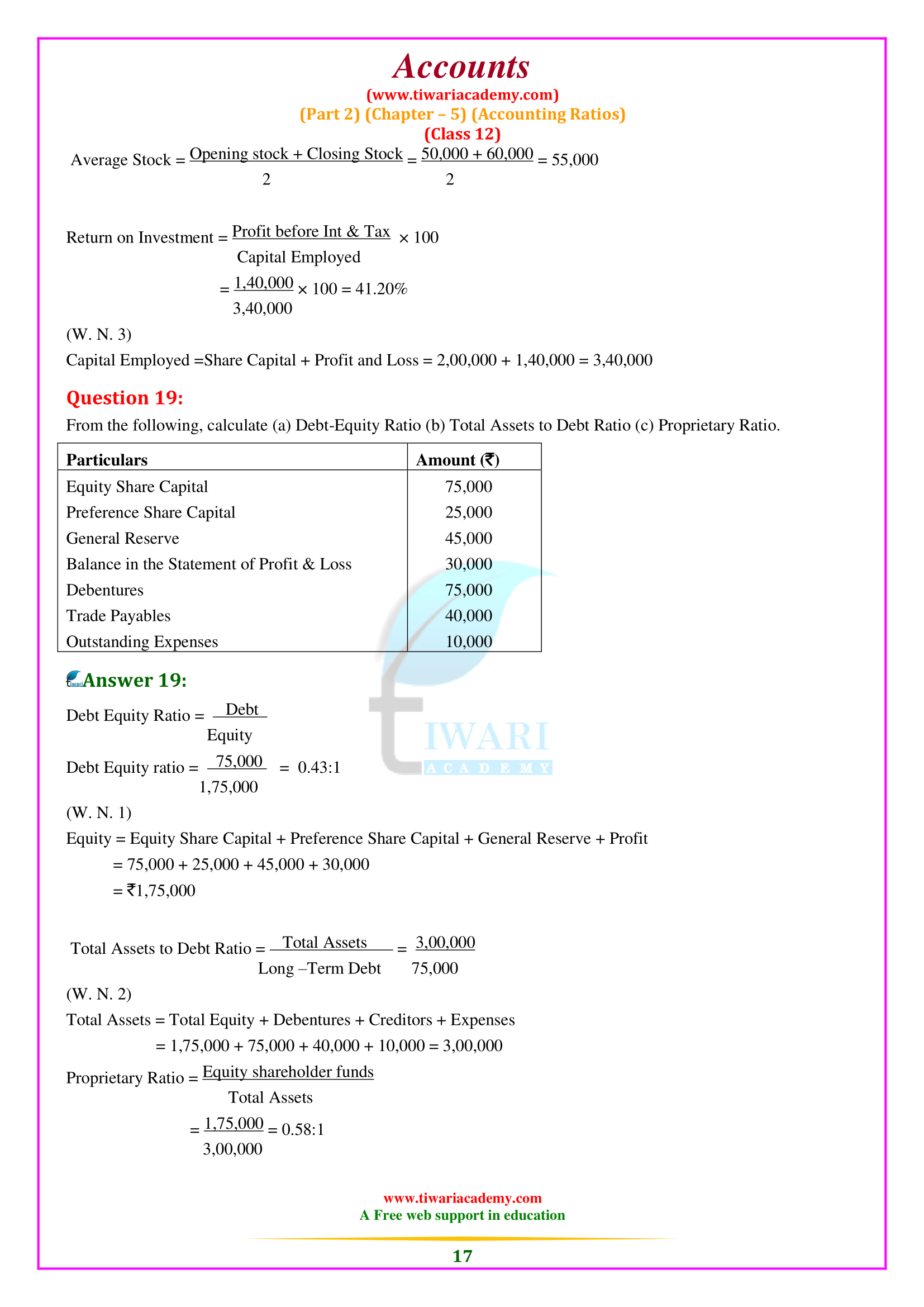 Class 12 Accounts Chapter 5 solutions for 2023-24 up board