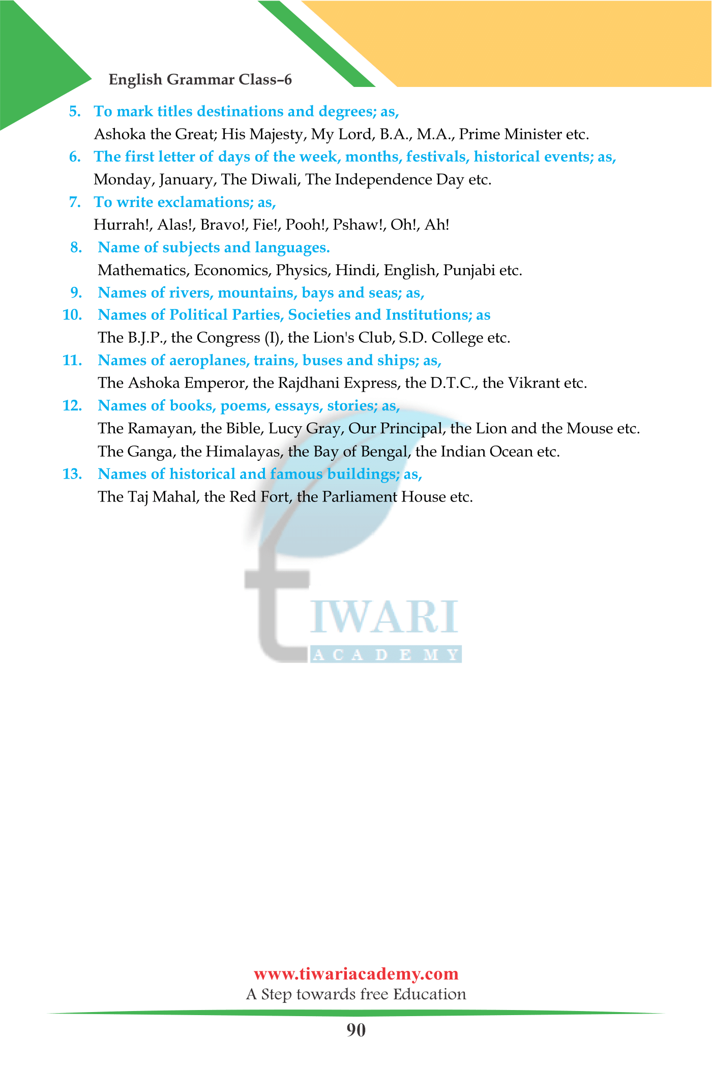 Class 6 English Grammar Chapter 22