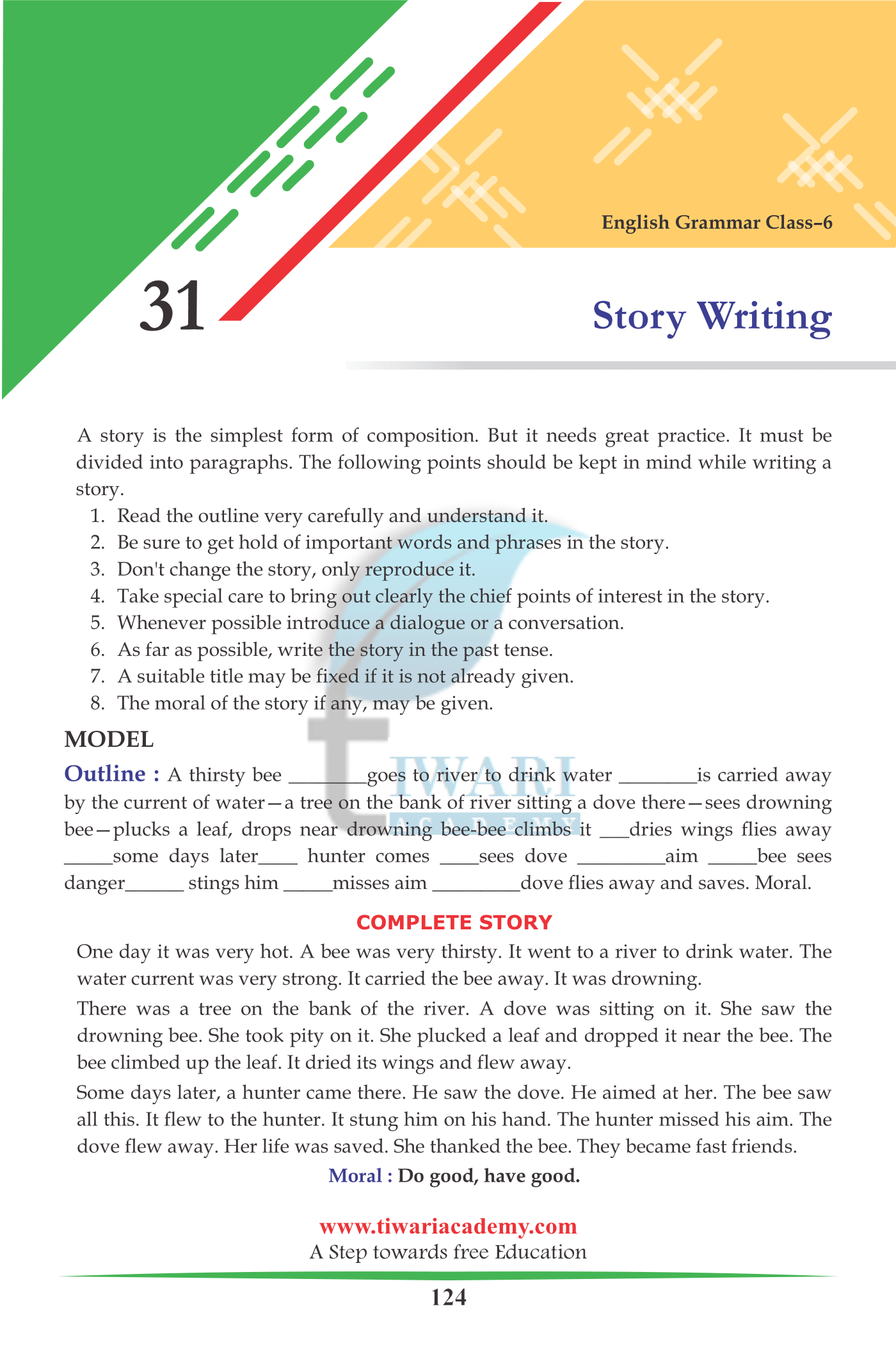 Class 6 English Grammar Chapter 31 Story Writing skills