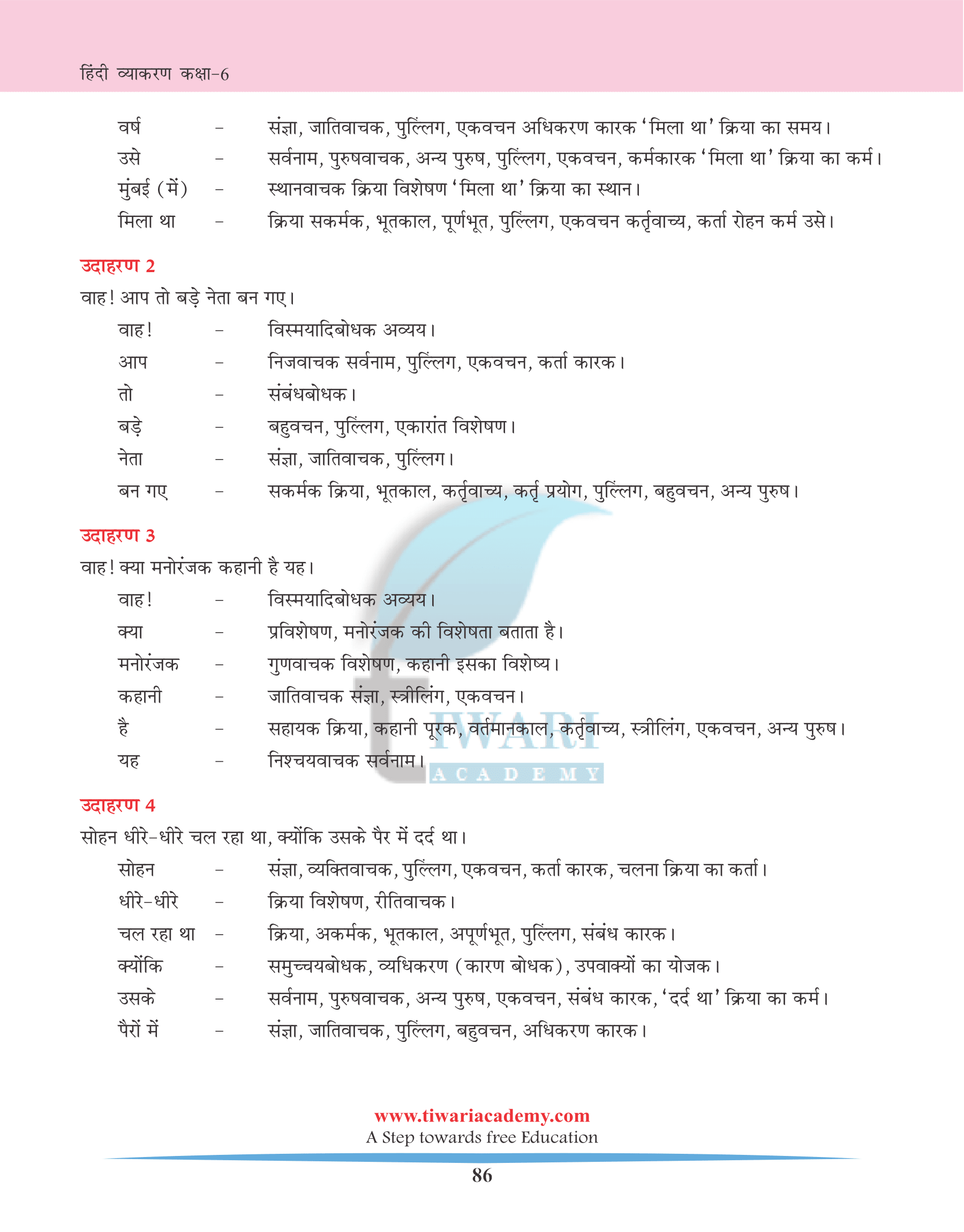 CBSE Class 6 Hindi Grammar Chapter 18 Pad Parichay