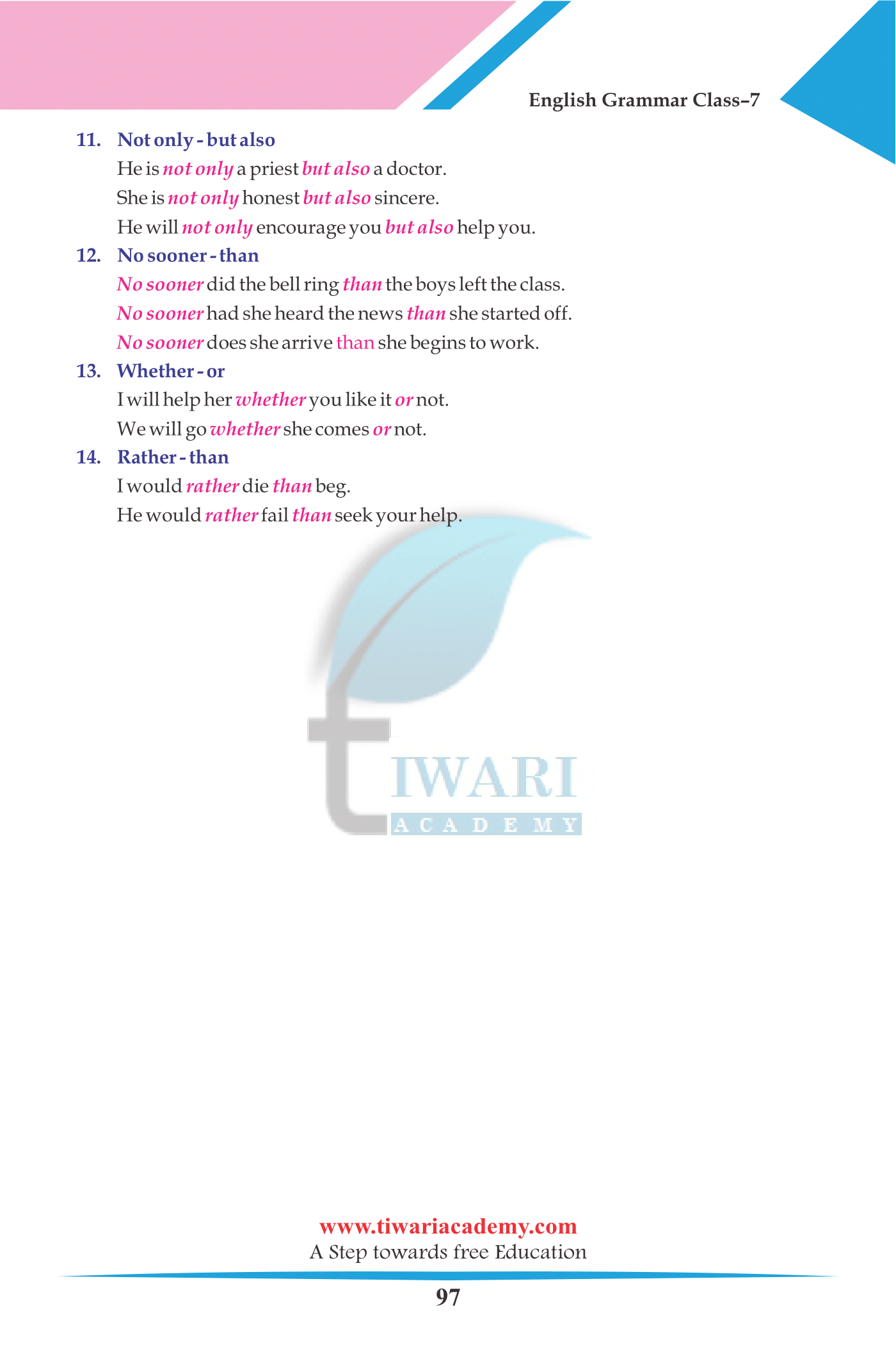 Standard 7 English Grammar Chapter 15 The Conjunction
