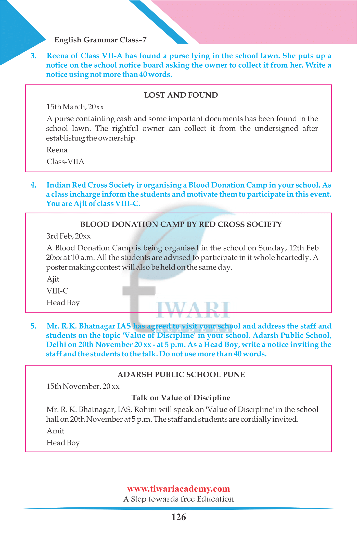 Class 7 English Grammar Chapter 20