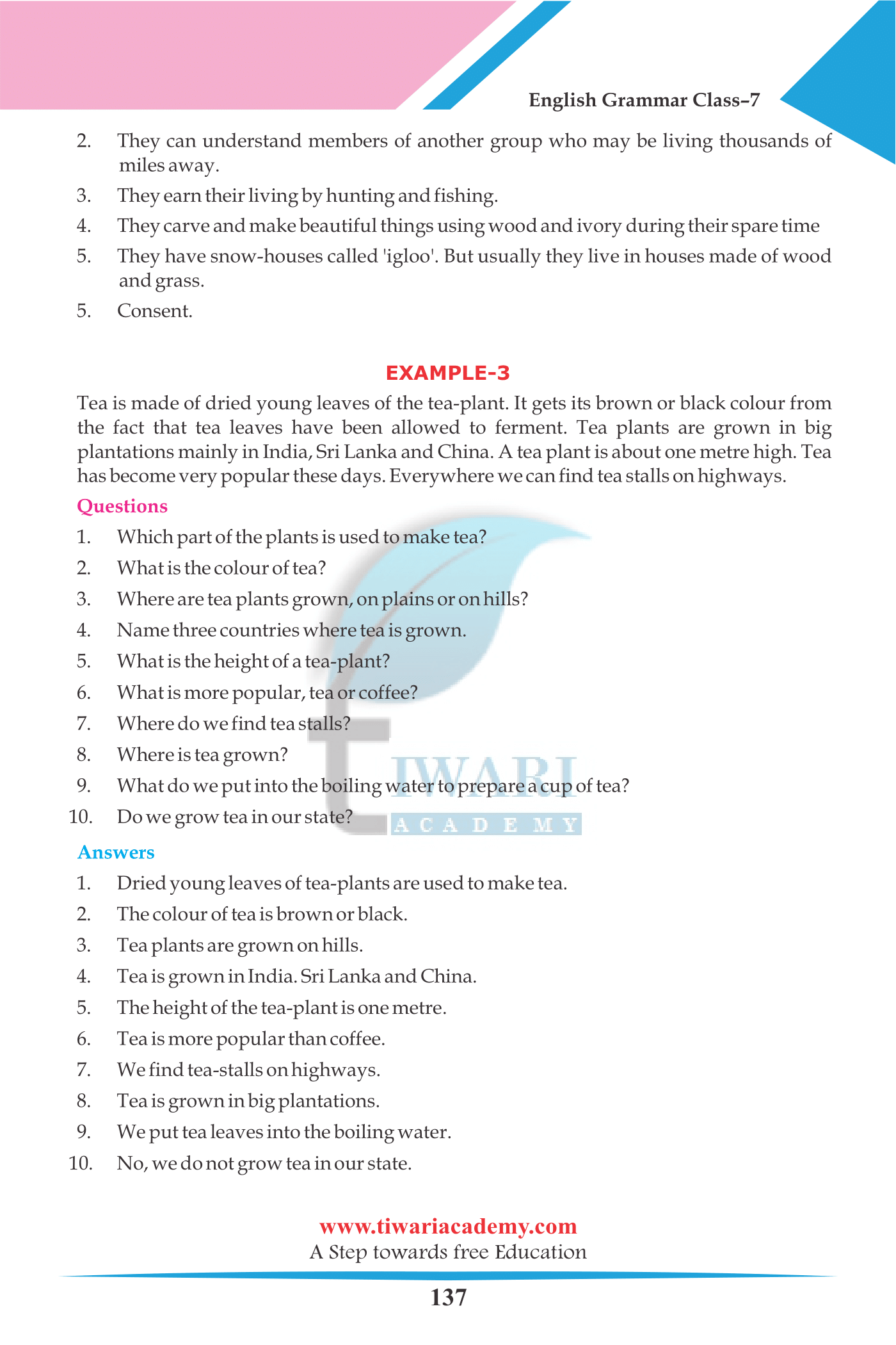 Class 7 English Grammar Comprehension or Unseen Passage.