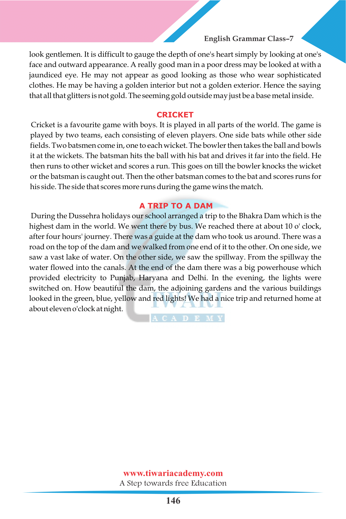 Paragraph Writing for class 7 English Grammar