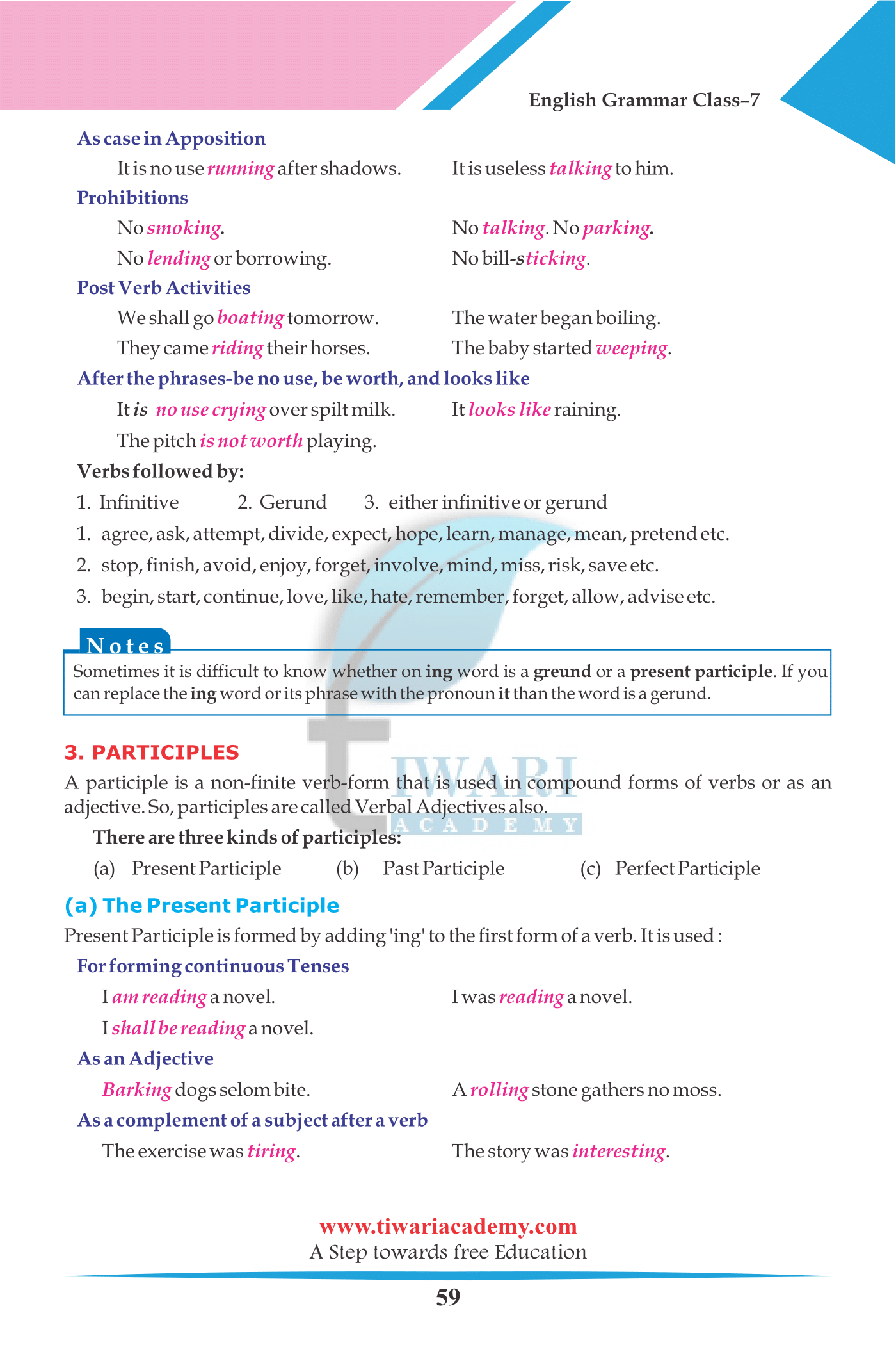 Class 7 English Grammar Chapter 9 infinitive