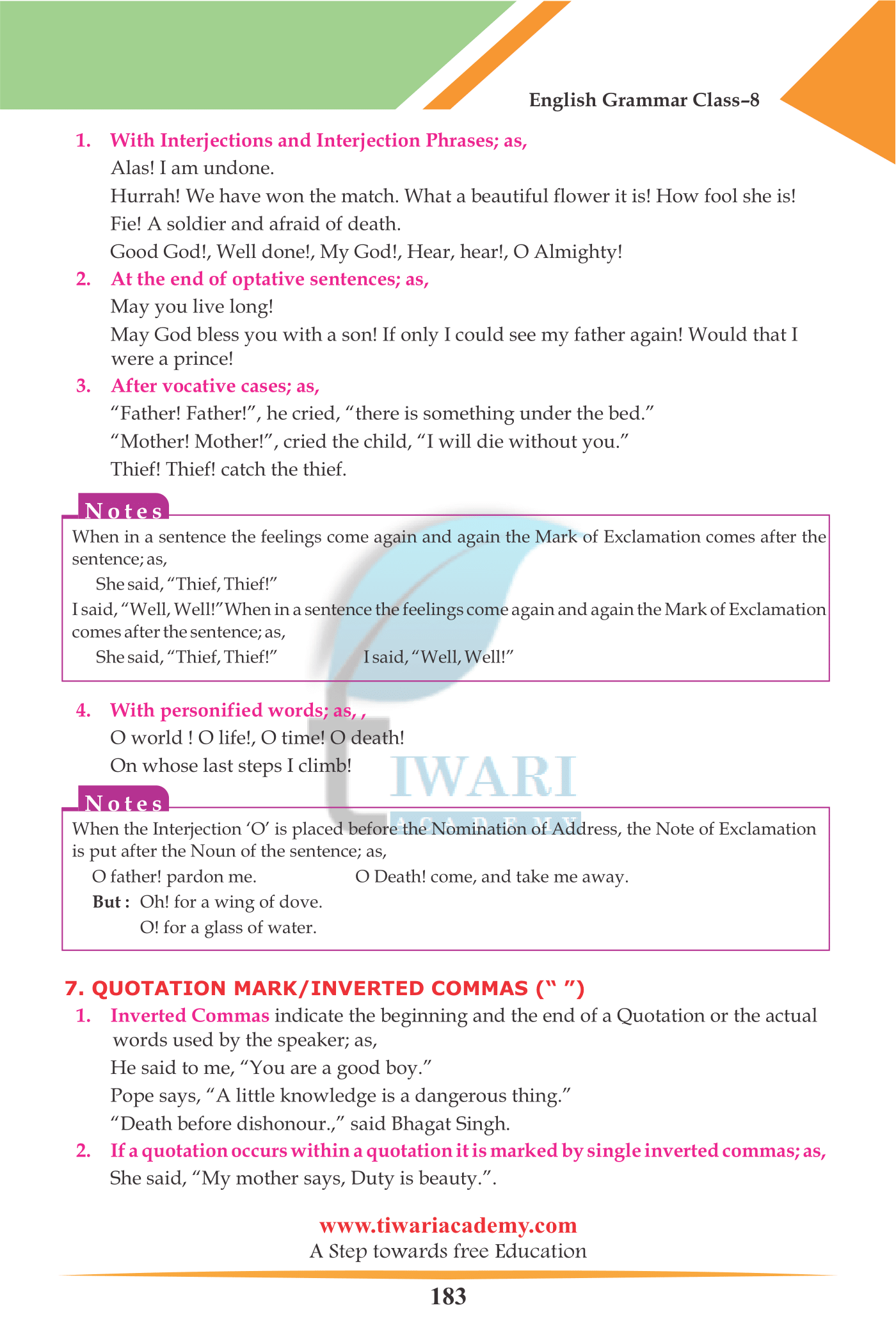 Class 8 English Grammar free download