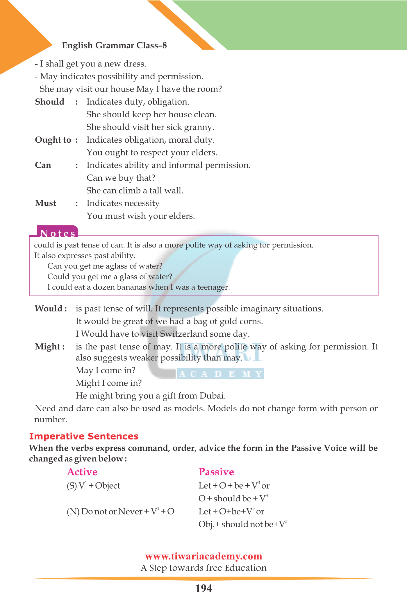 8th English Grammar Active and Passive Voice