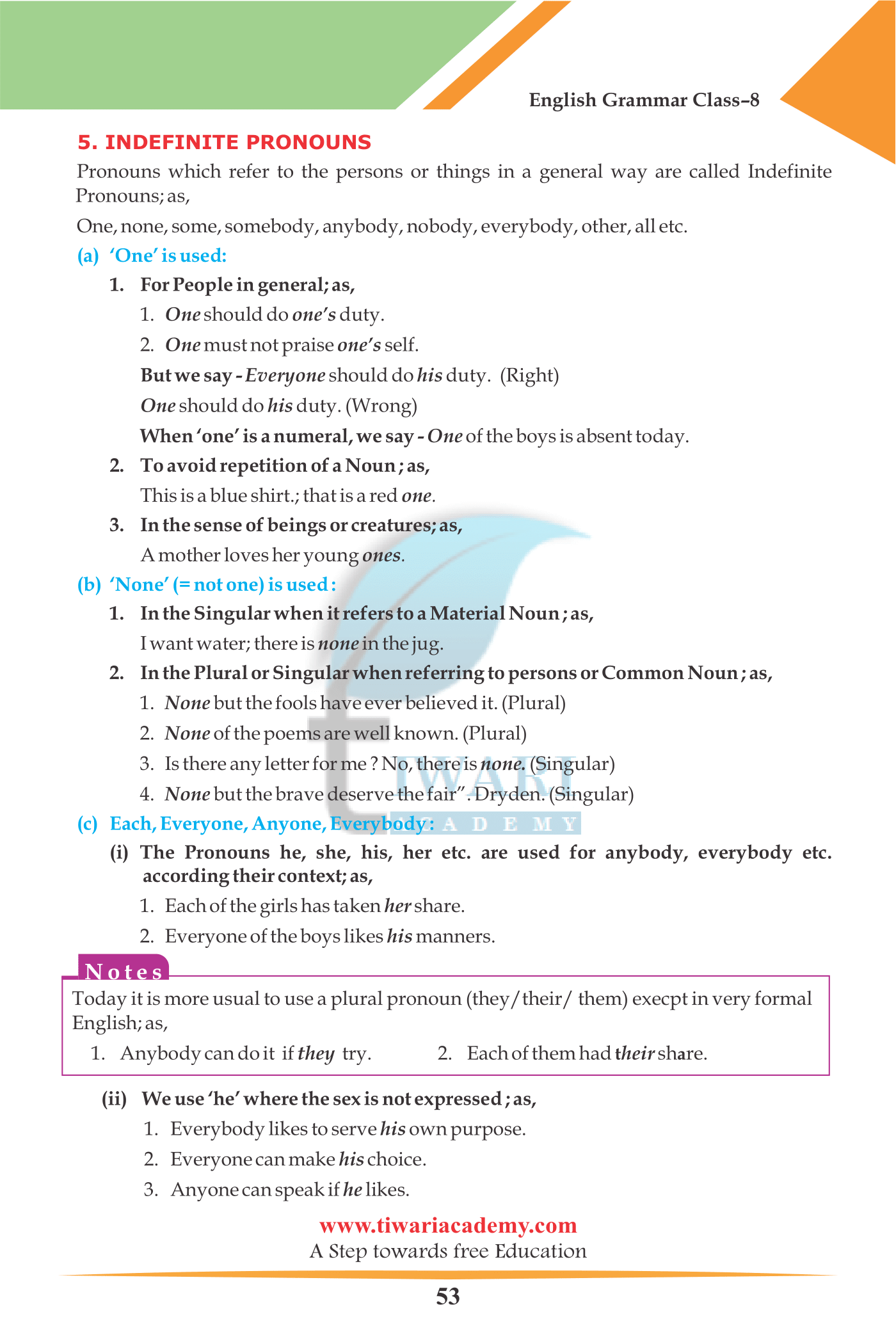 Class 8 English Grammar Chapter 5 The Pronoun For Session 2022 2023 Class 8 English Grammar Chapter 5 The Pronoun For Session 2022 2023