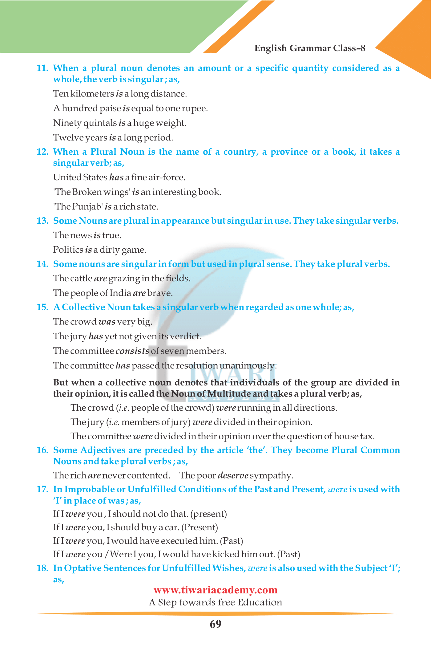 Standard 8 English Grammar The Verb all kinds
