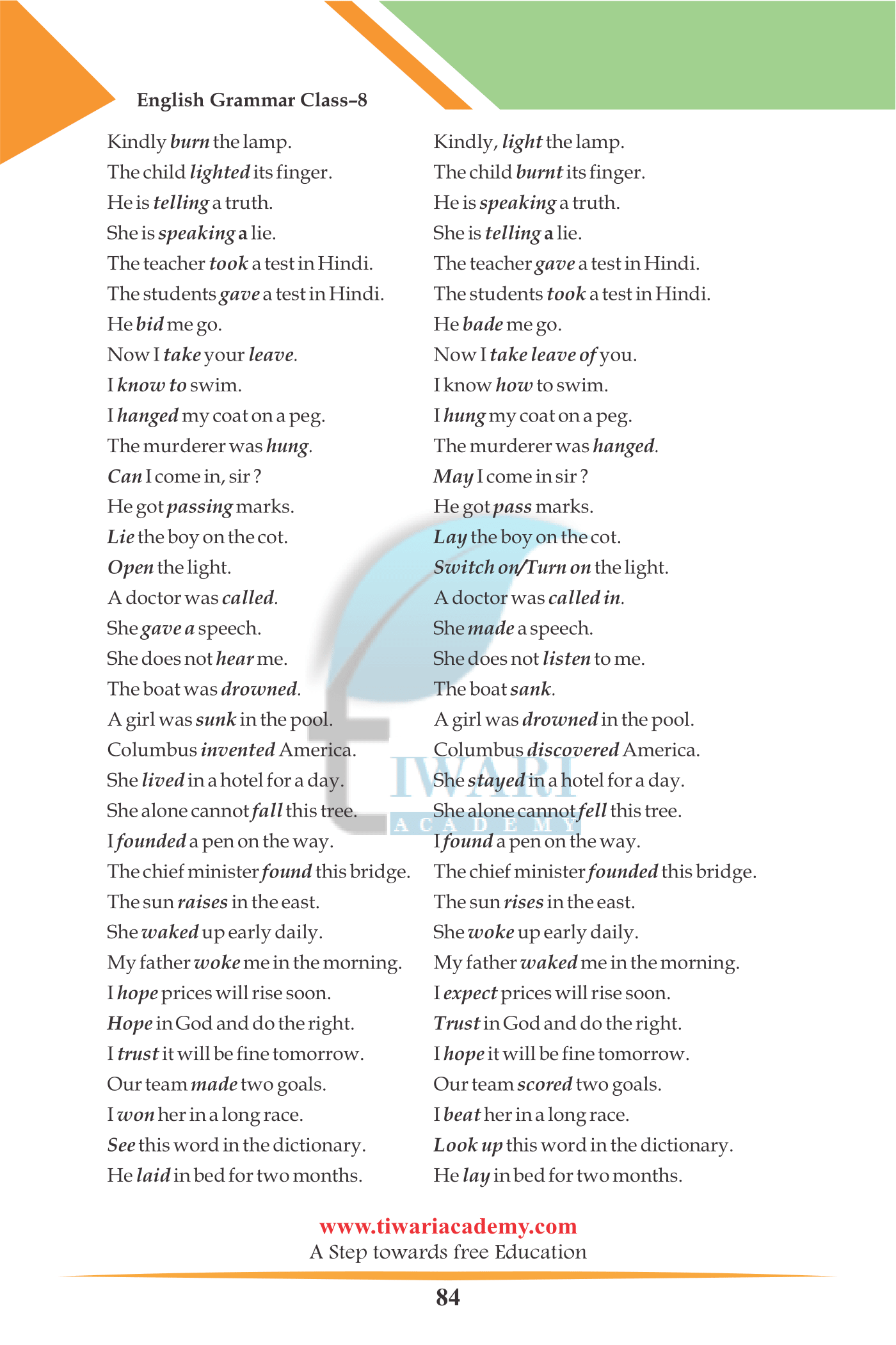 8 English Grammar class 8