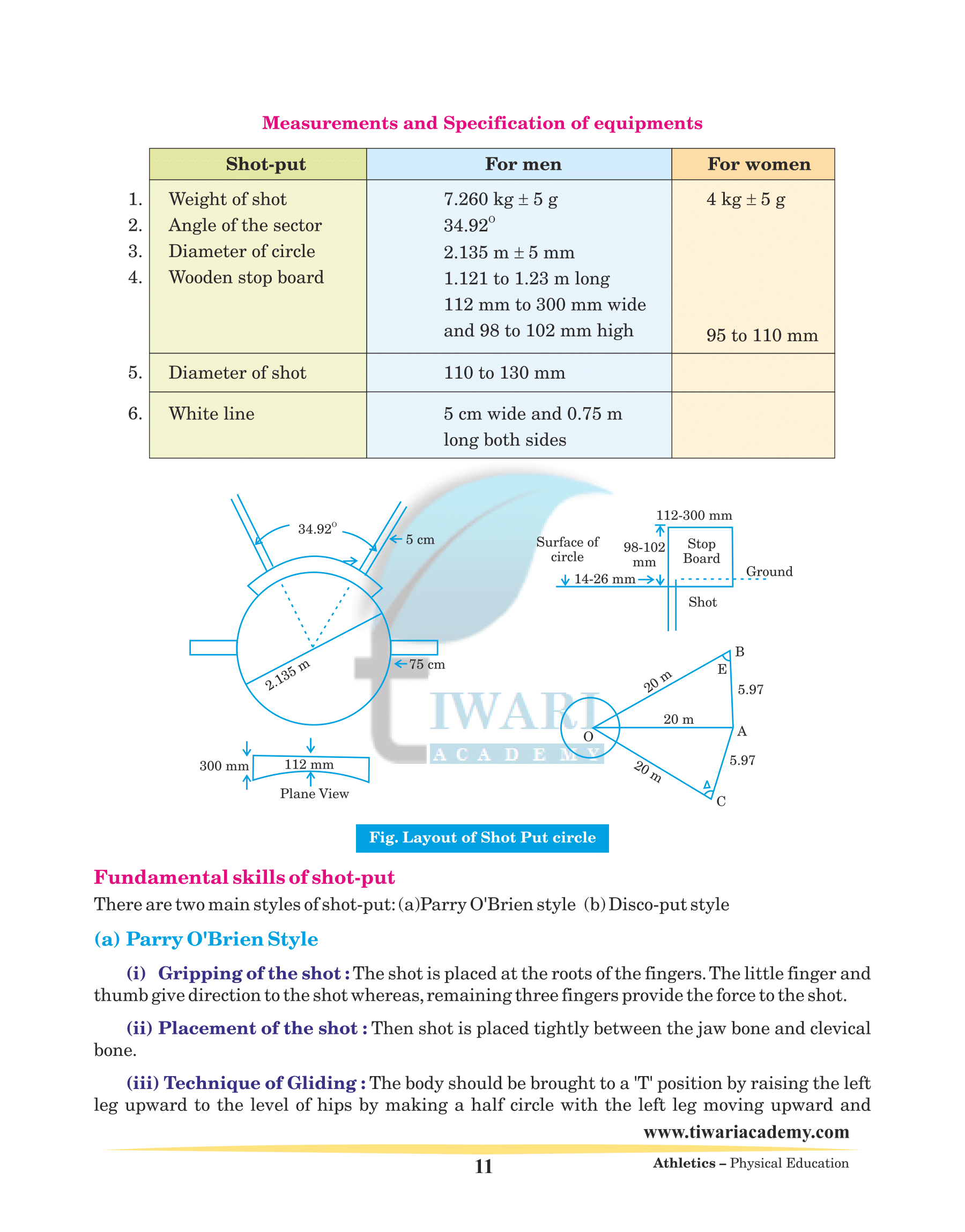 Athletics for physical education