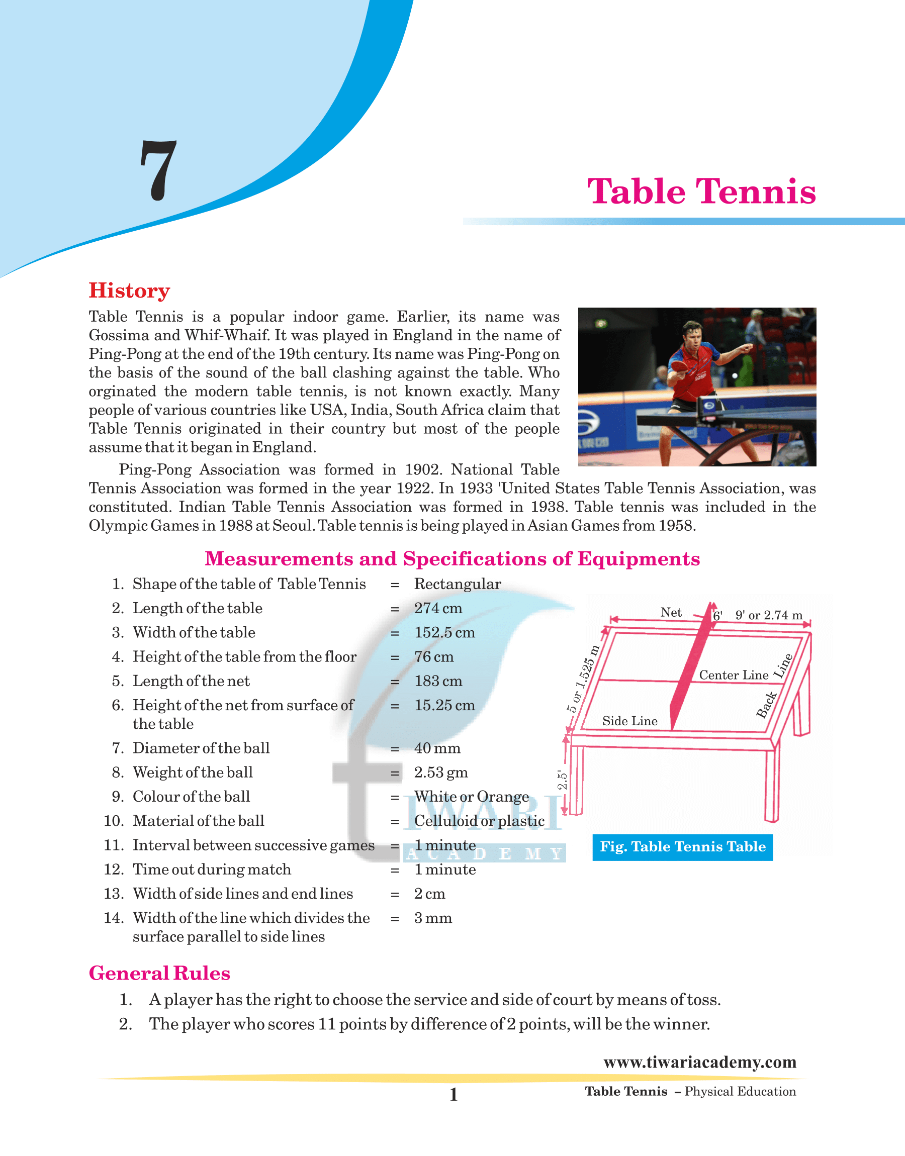Table Tennis events