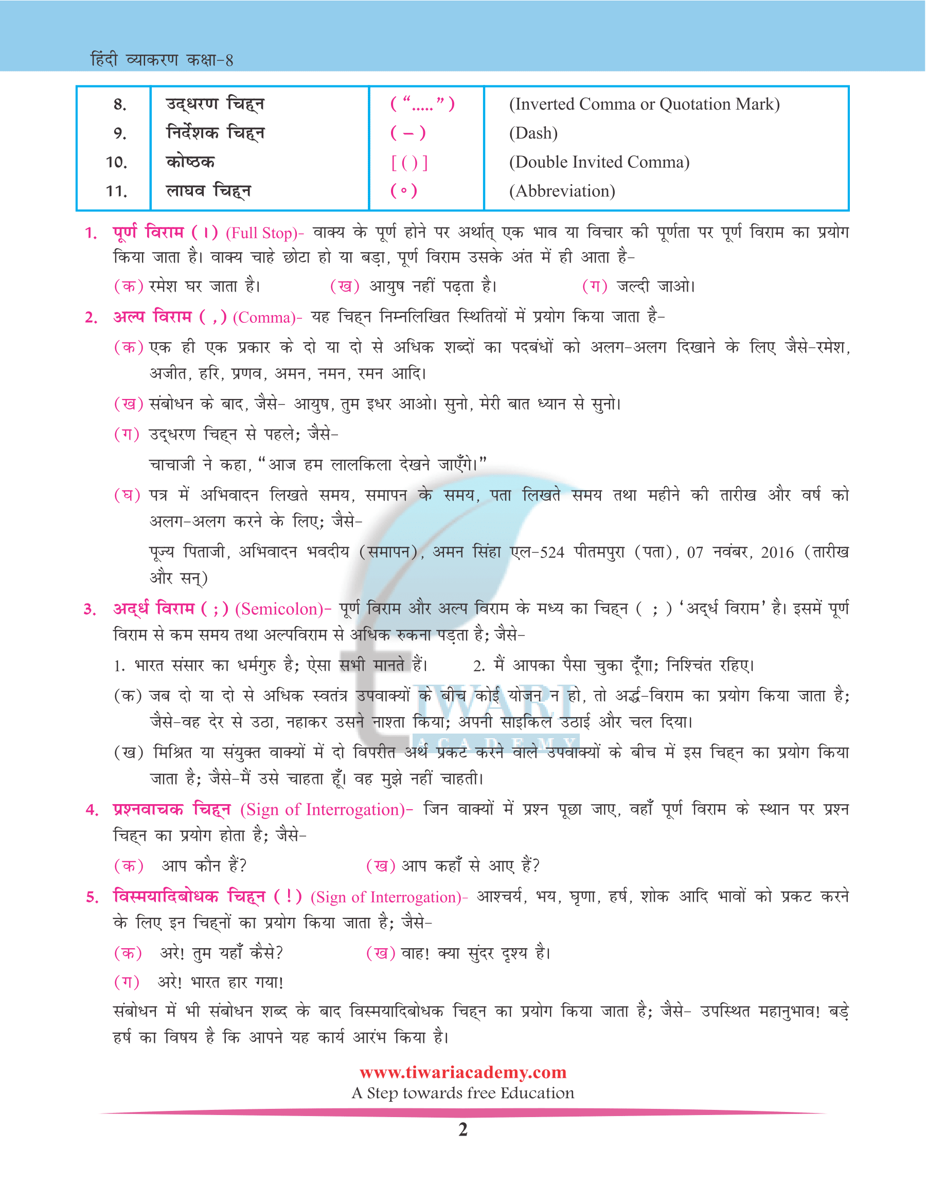 Class 8 Hindi Grammar Chapter 21
