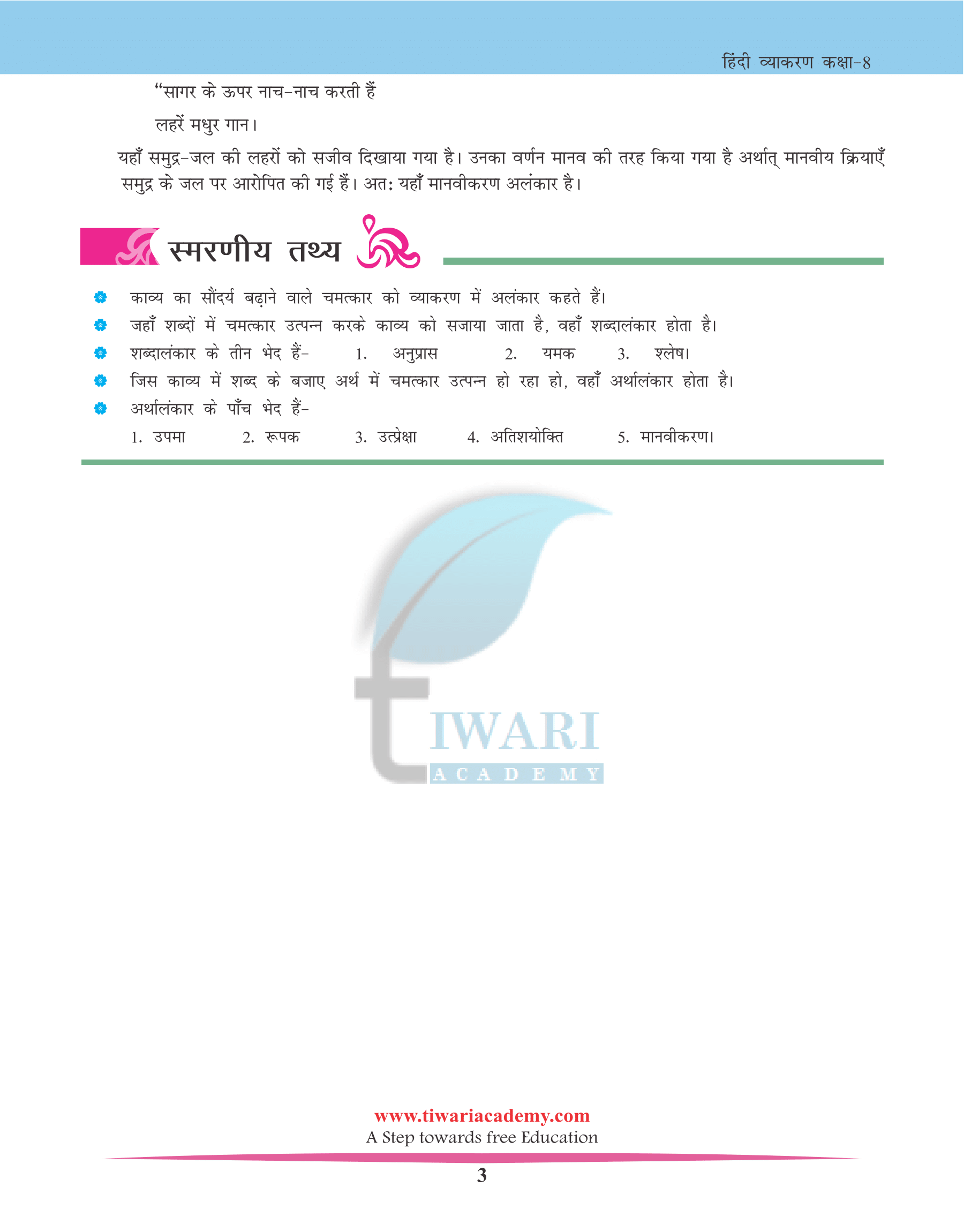 CBSE Class 8 Hindi Grammar Chapter 22 अलंकार