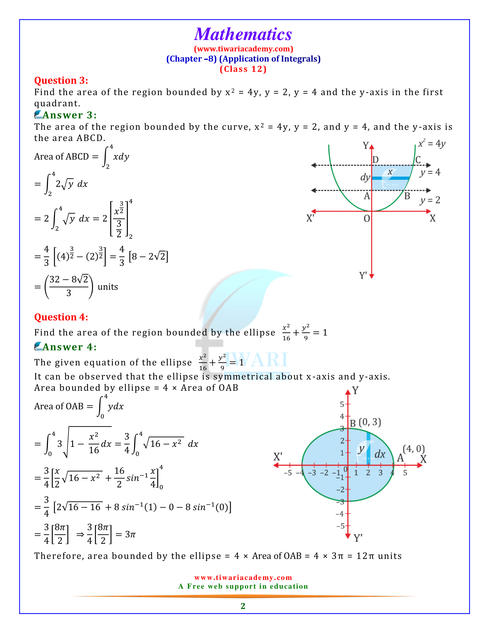 NCERT Solutions for Class 12 Maths Exercise 8.1 for up board