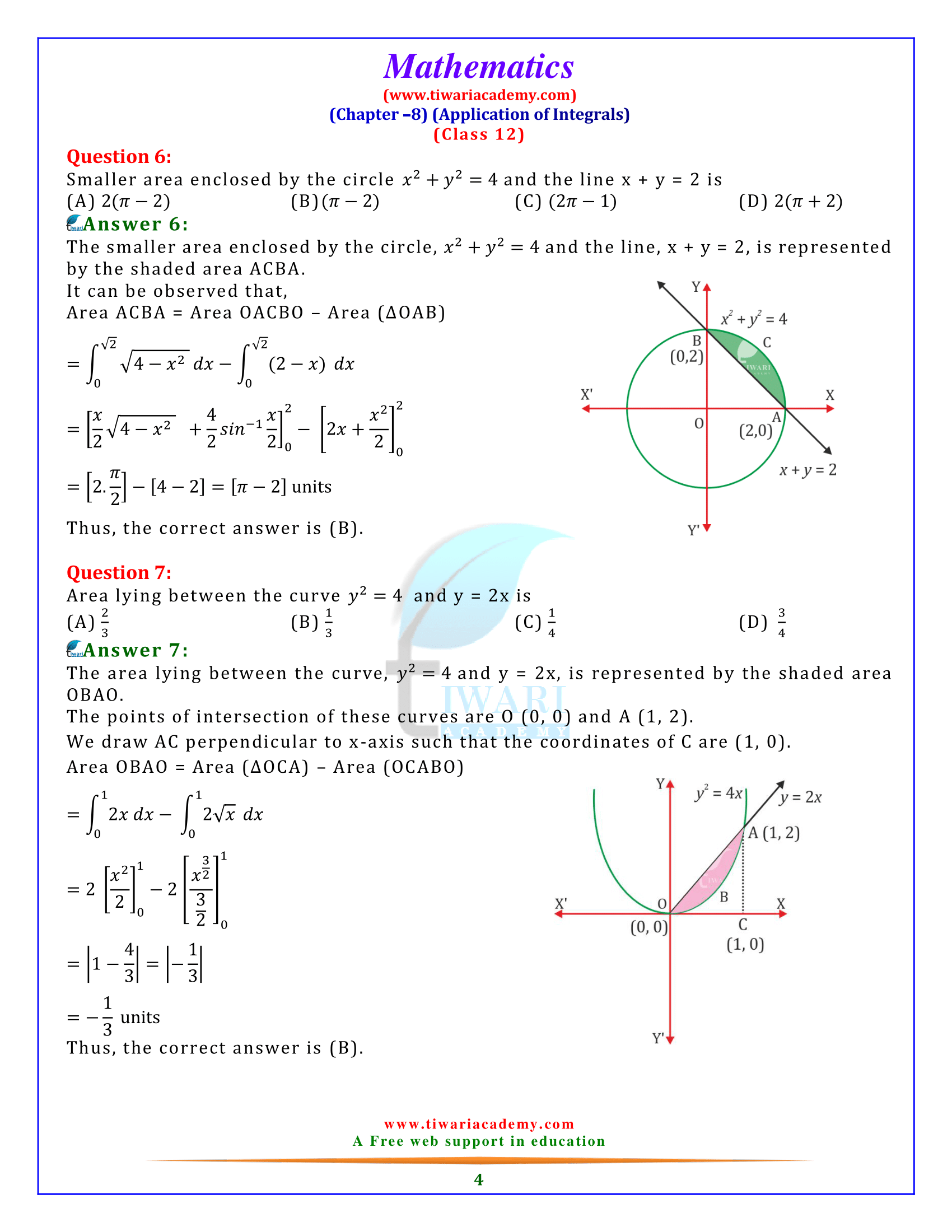 NCERT Solutions for Class 12 Maths Exercise 8.2 session 2022-2023