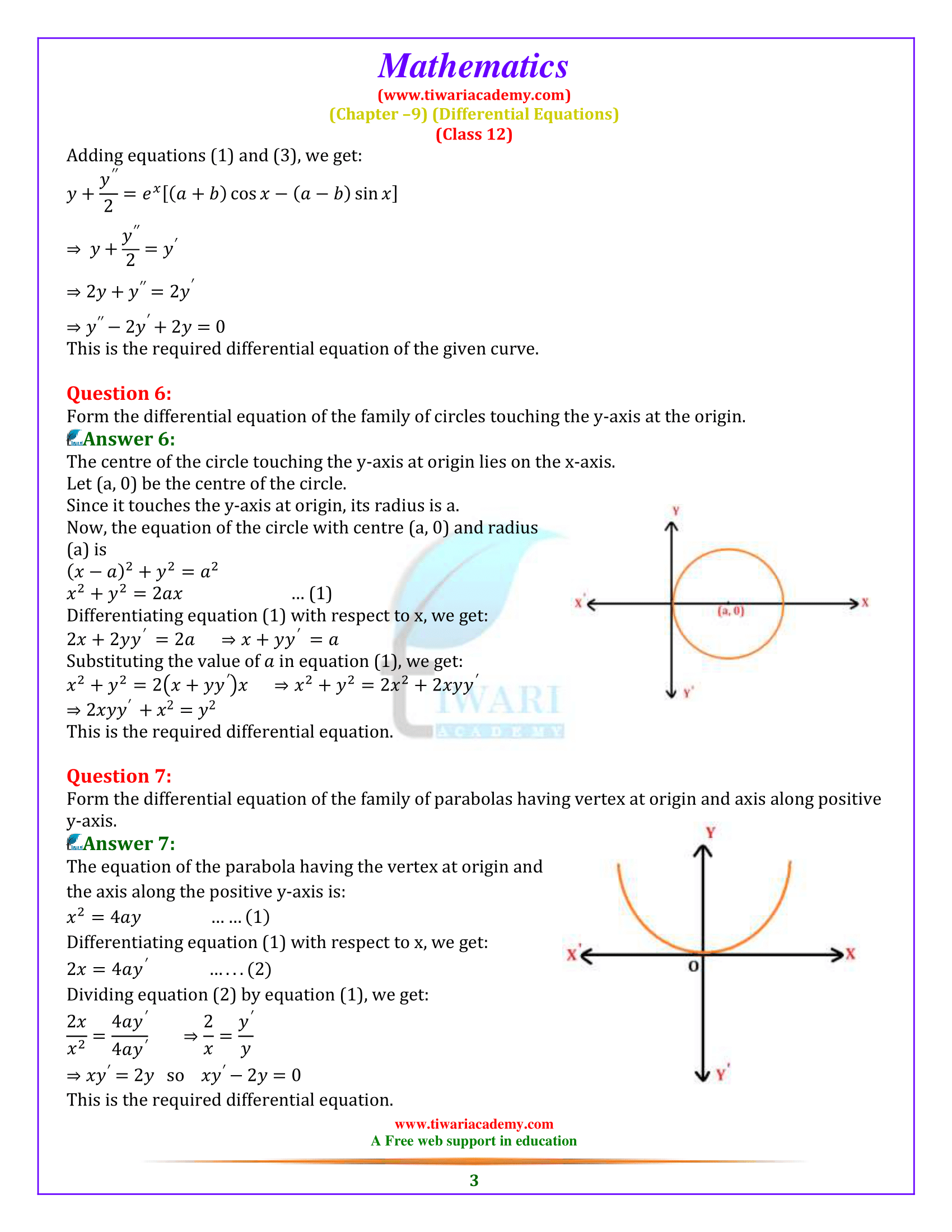 Class 12 Maths Exercise 9.3 Solutions in English Medium free to download