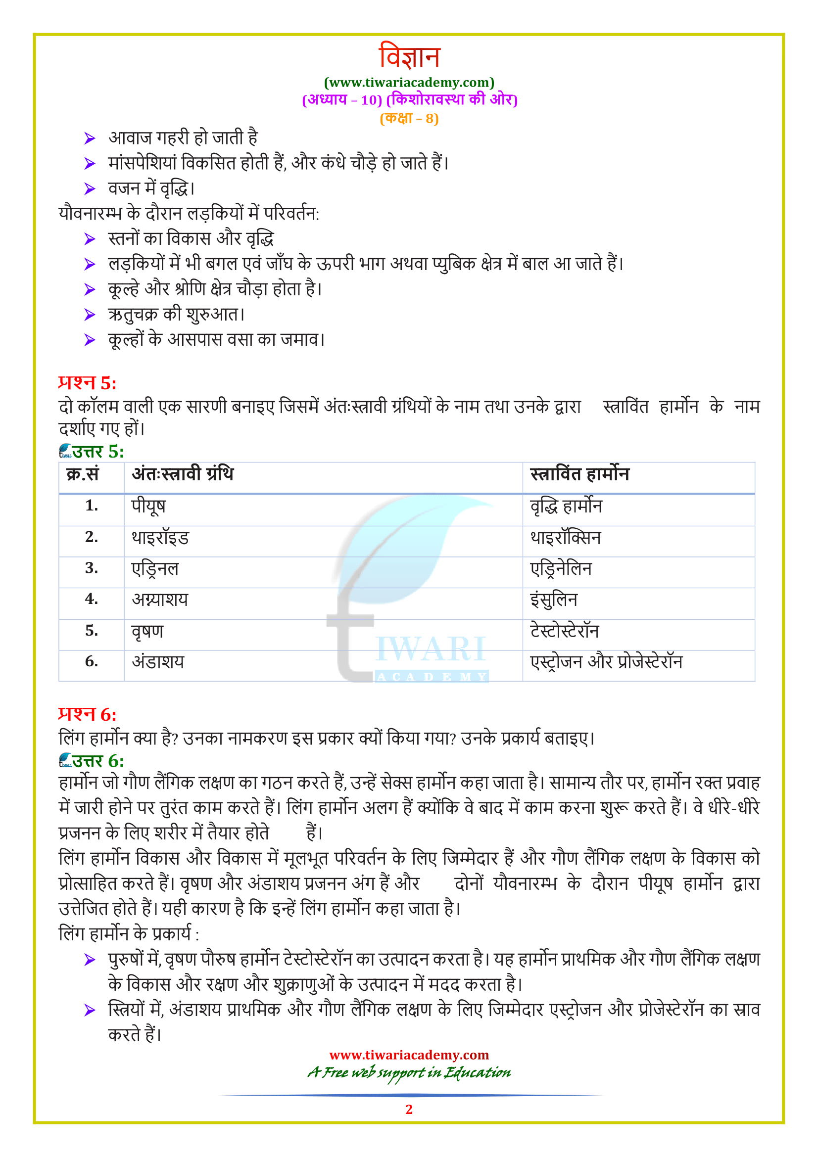 NCERT Solutions for Class 8 Science Chapter 10 in Hindi Medium