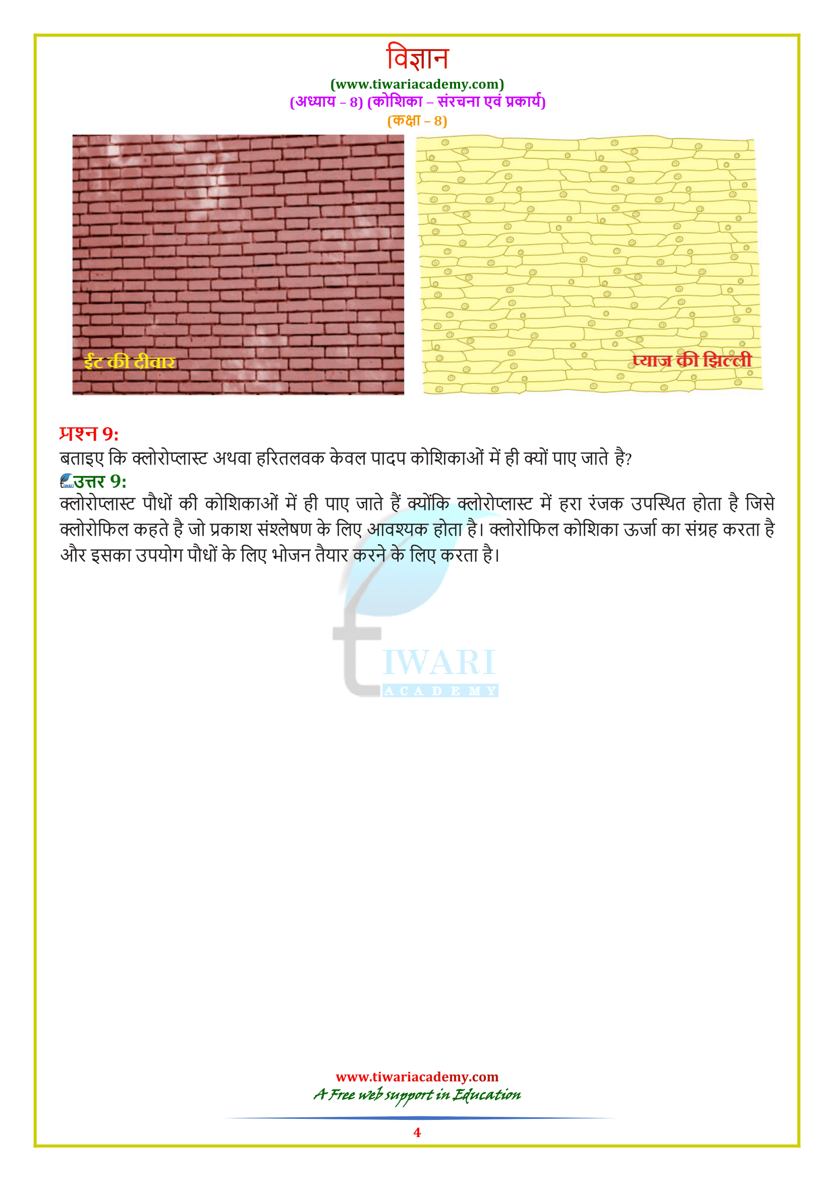 Class 8 Science Solutions in Hindi chapter 8