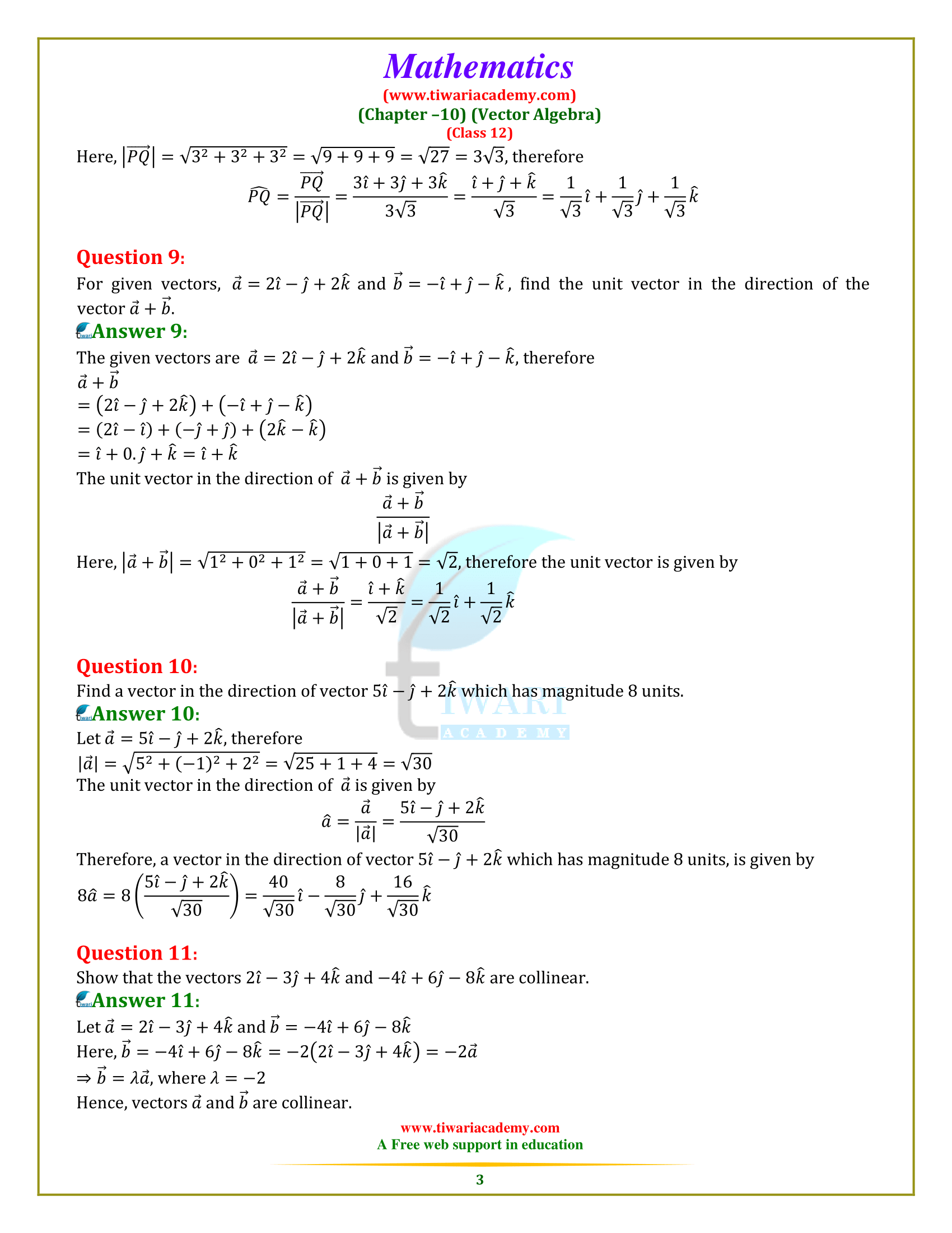 NCERT Solutions for Class 12 Maths Exercise 10.2 for up board