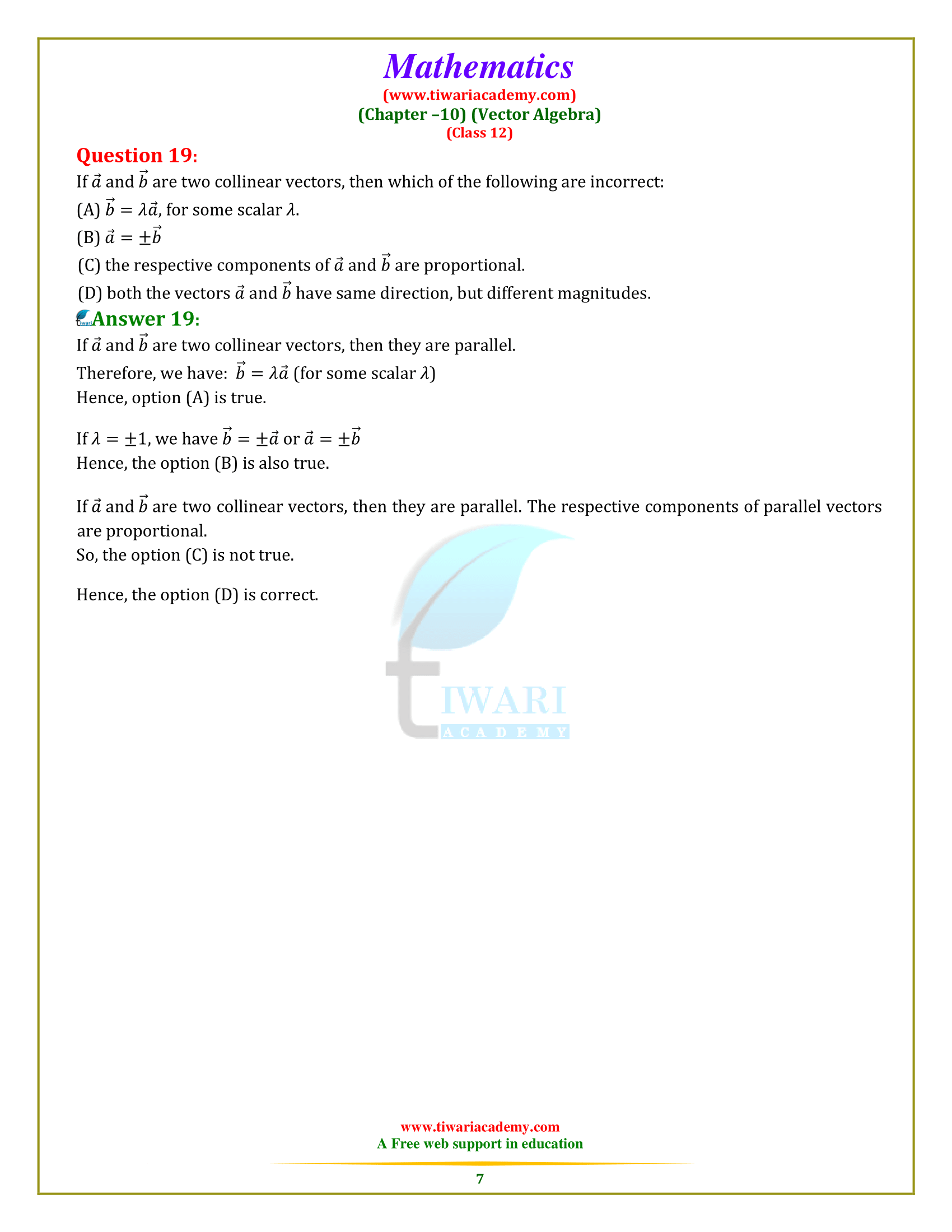 Class 12 Maths ex. 10.2