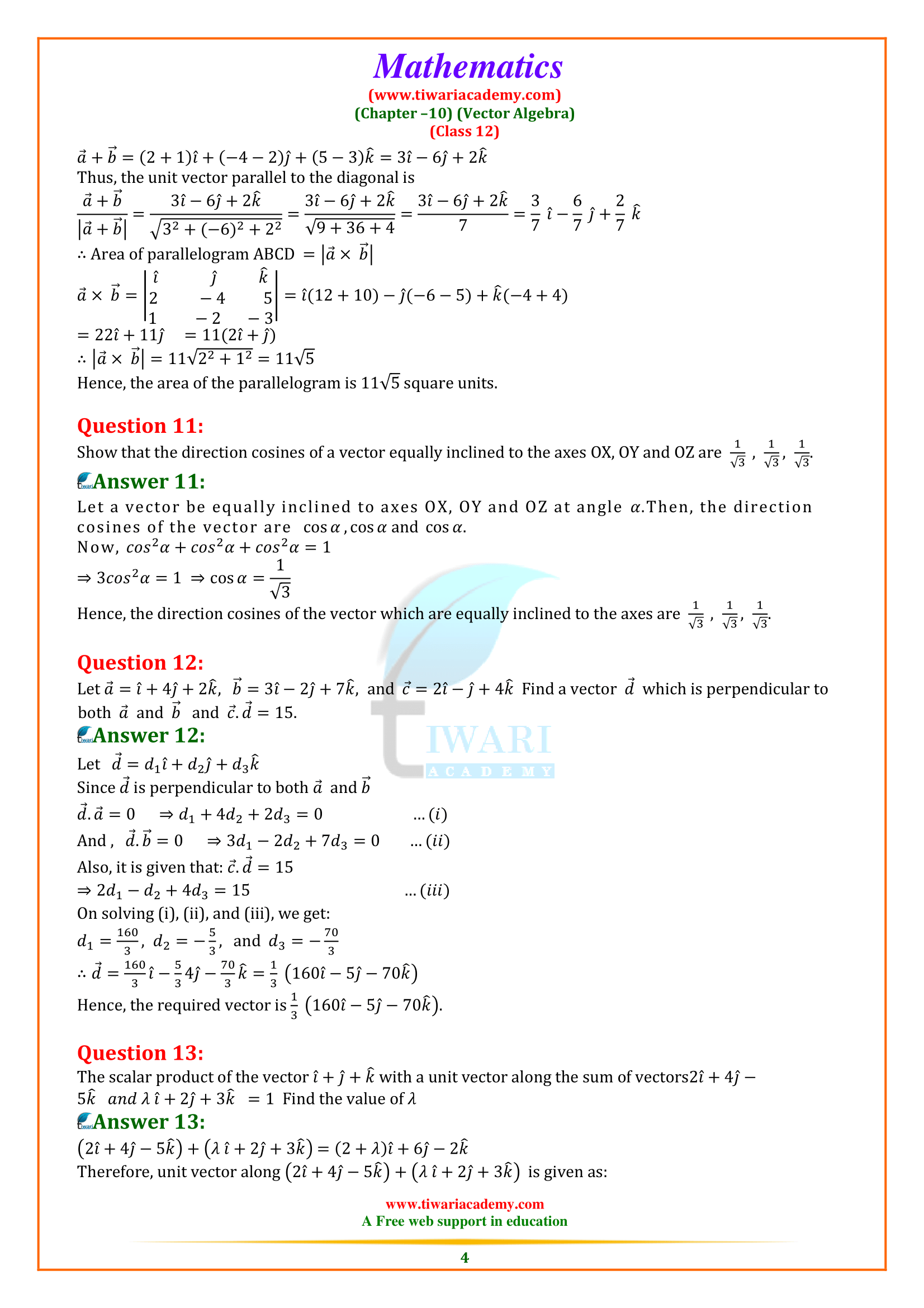 Class 12 Maths Chapter 10 Miscellaneous Exercise 10 in updated format