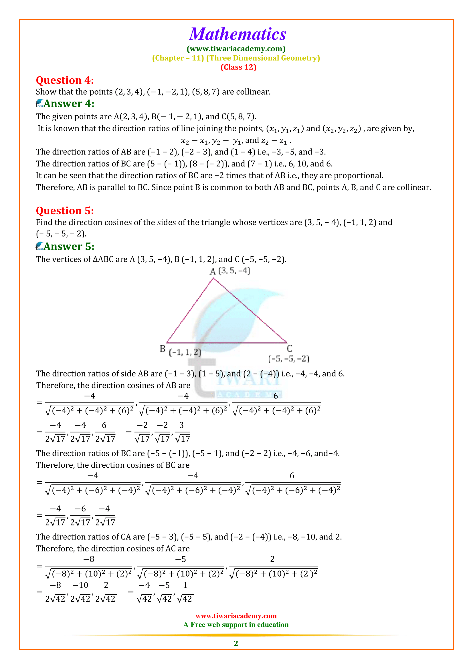 Class 12 Maths Exercise 11.1 Solutions in English Medium free download