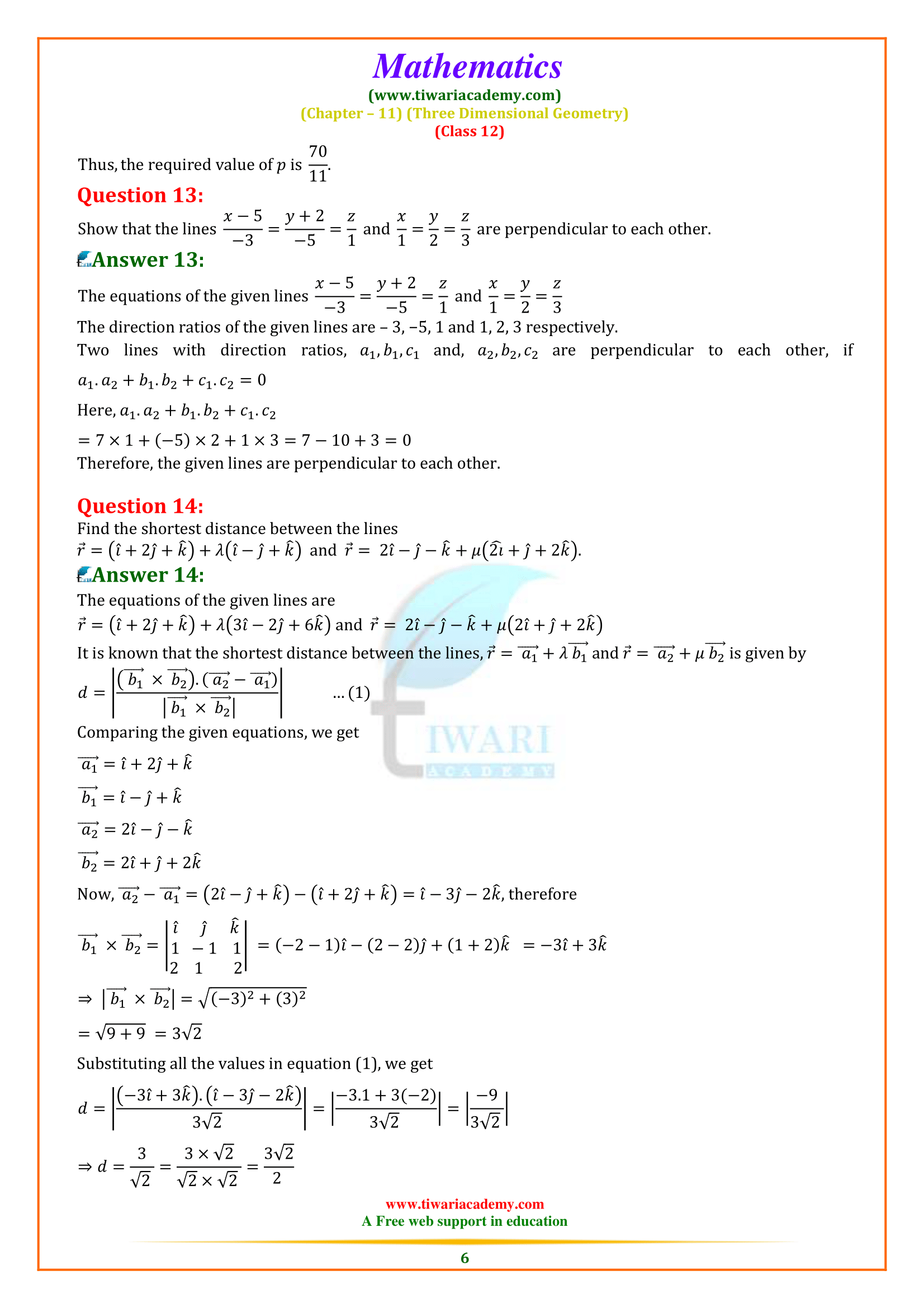 Class 12 Maths Exercise 11.2 Solutions in English Medium updated for CBSE 2022-2023