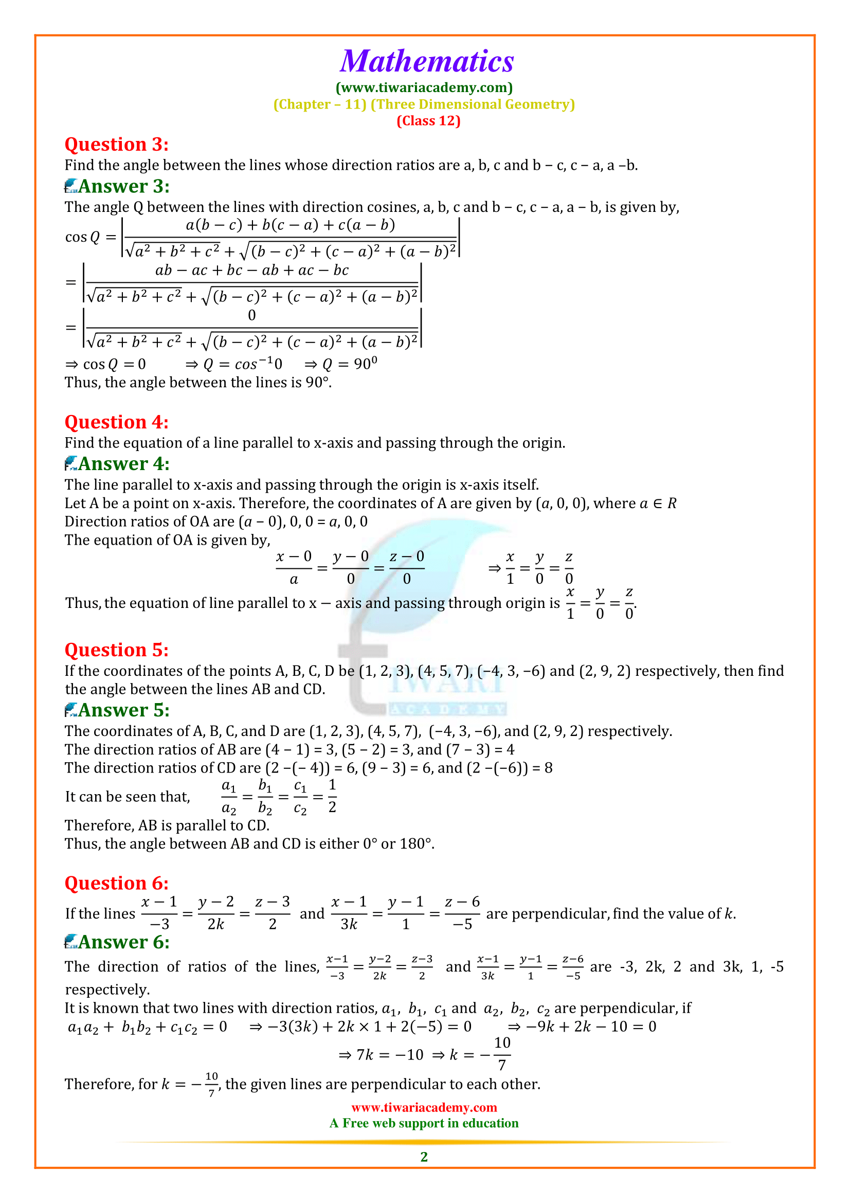Class 12 Maths Miscellaneous Exercise 11